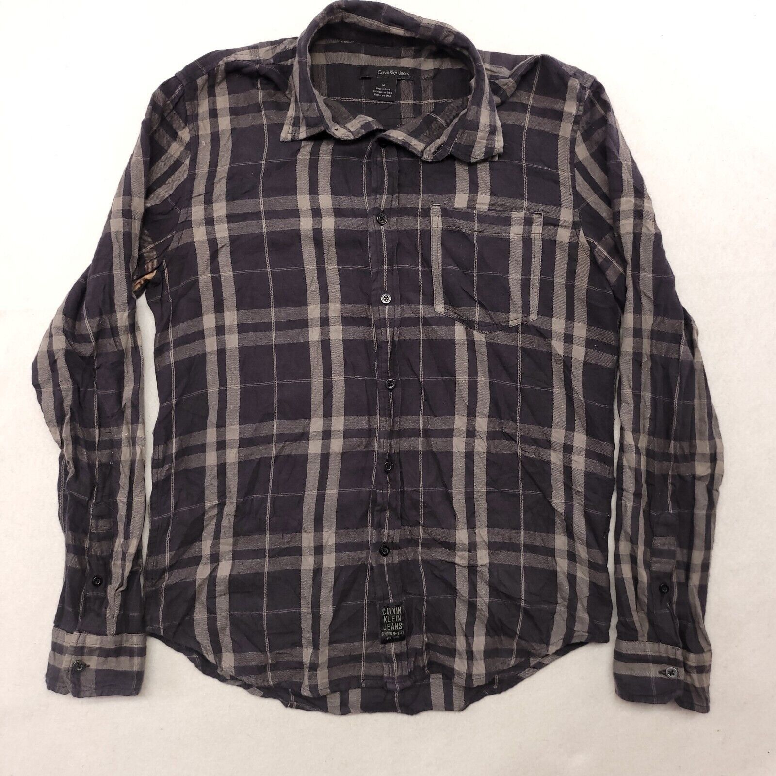 Calvin Klein Calvin Klein Jeans Tartan Flannel Shirt Mens Size M Gray Size US M / EU 48-50 / 2 - 2 Thumbnail