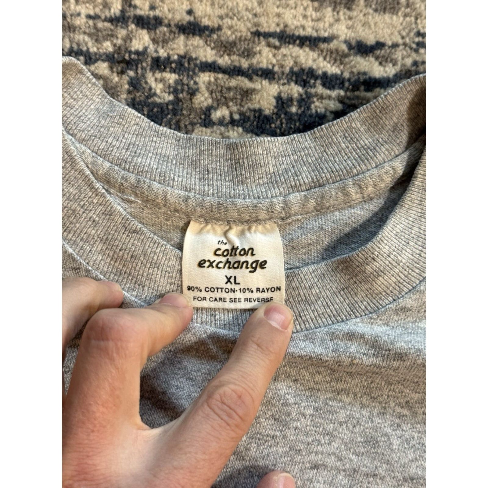 Vintage VINTAGE William & Mary Cotton Exchange Heathered Grey Cotton Rayon T Shirt XL Men 90s College USA Graphic Print Crew Neck Short Sleeve Logo Vintage Size US XL / EU 56 / 4 - 3 Thumbnail
