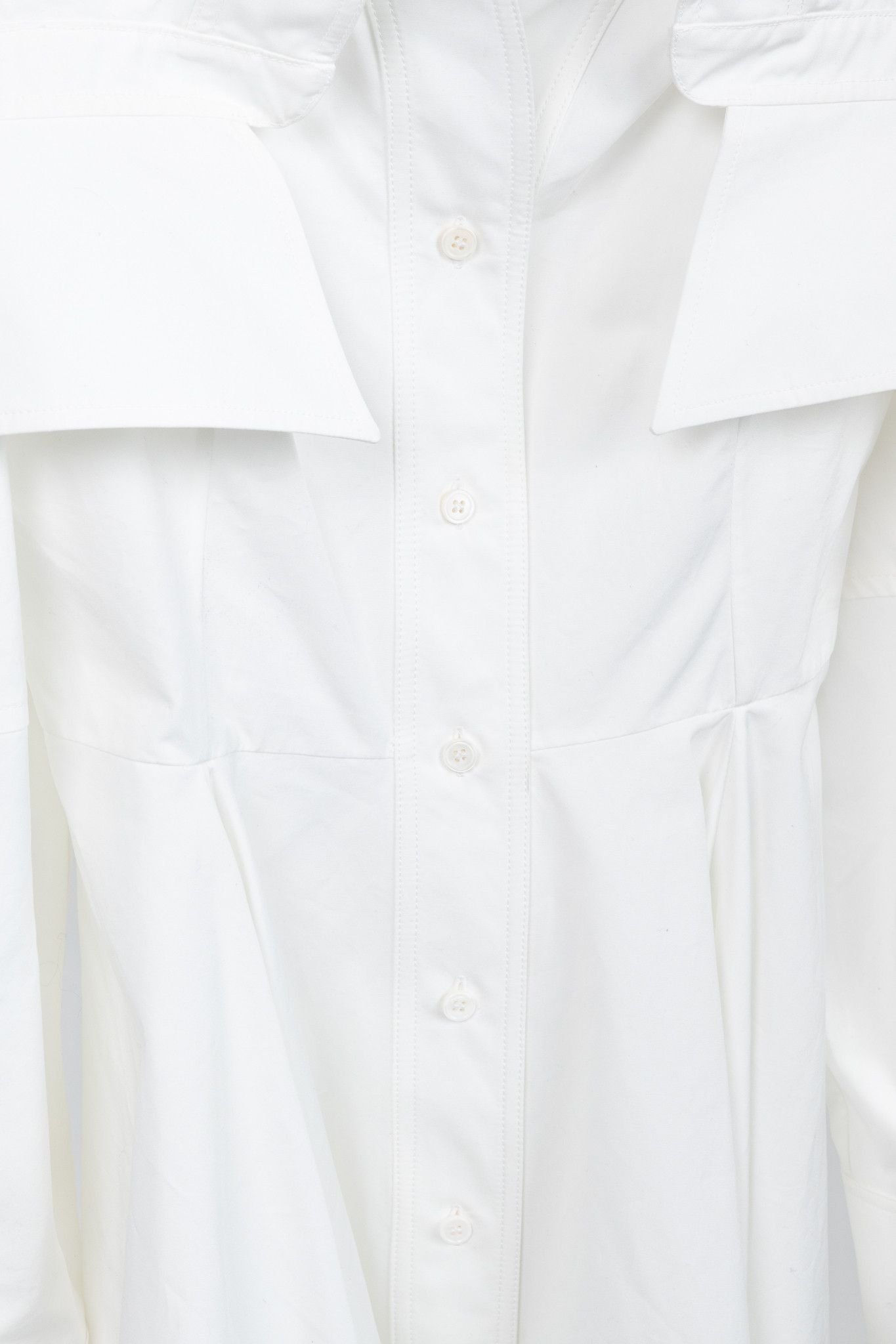 Alexander McQueen Alexander McQueen White Deconstructed Buttoned Peplum Shirt Size M / US 6-8 / IT 42-44 - 8 Thumbnail