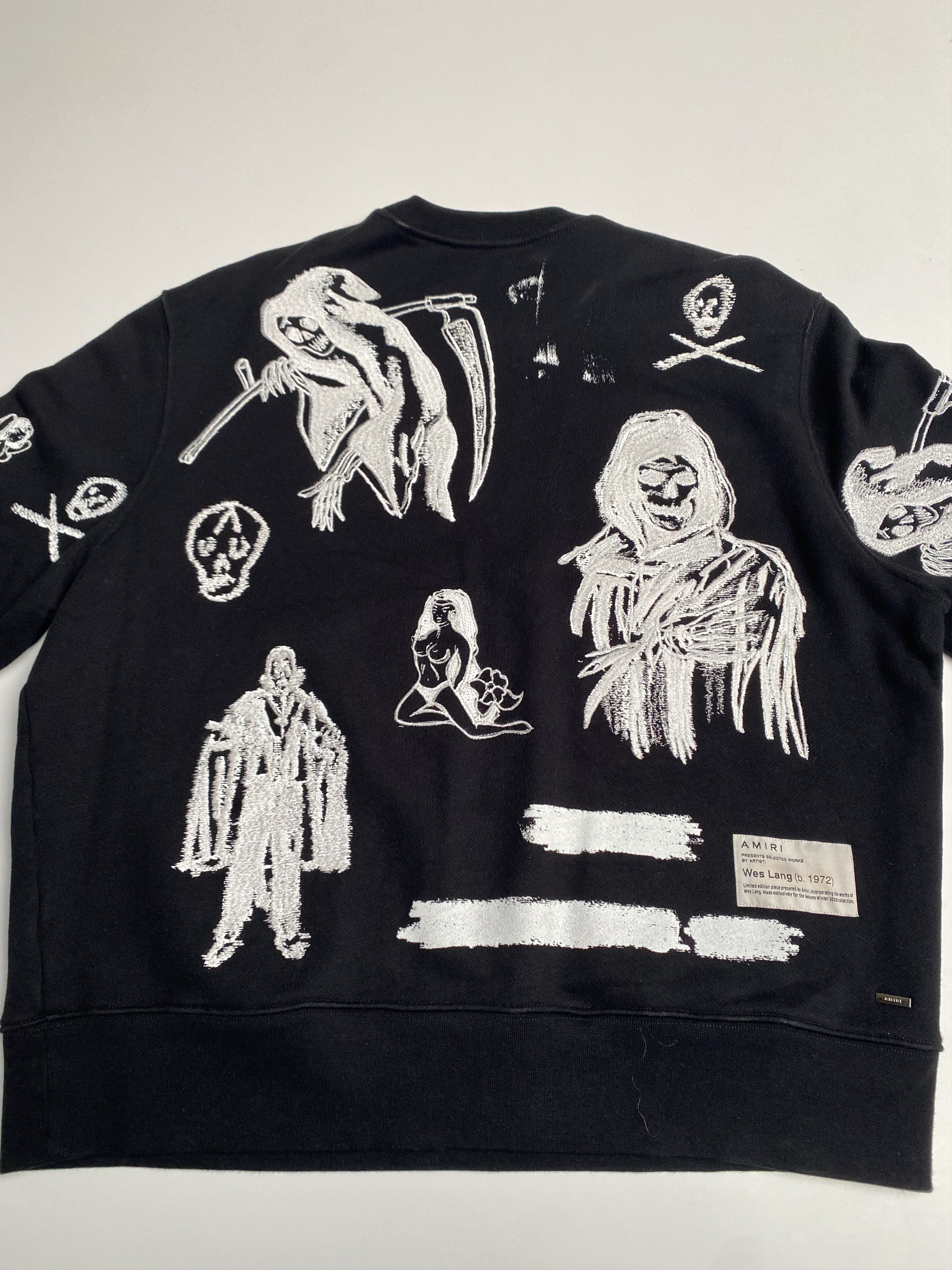 Amiri / Wes Lang Embroidered Sketch Crewneck Sweatshirt