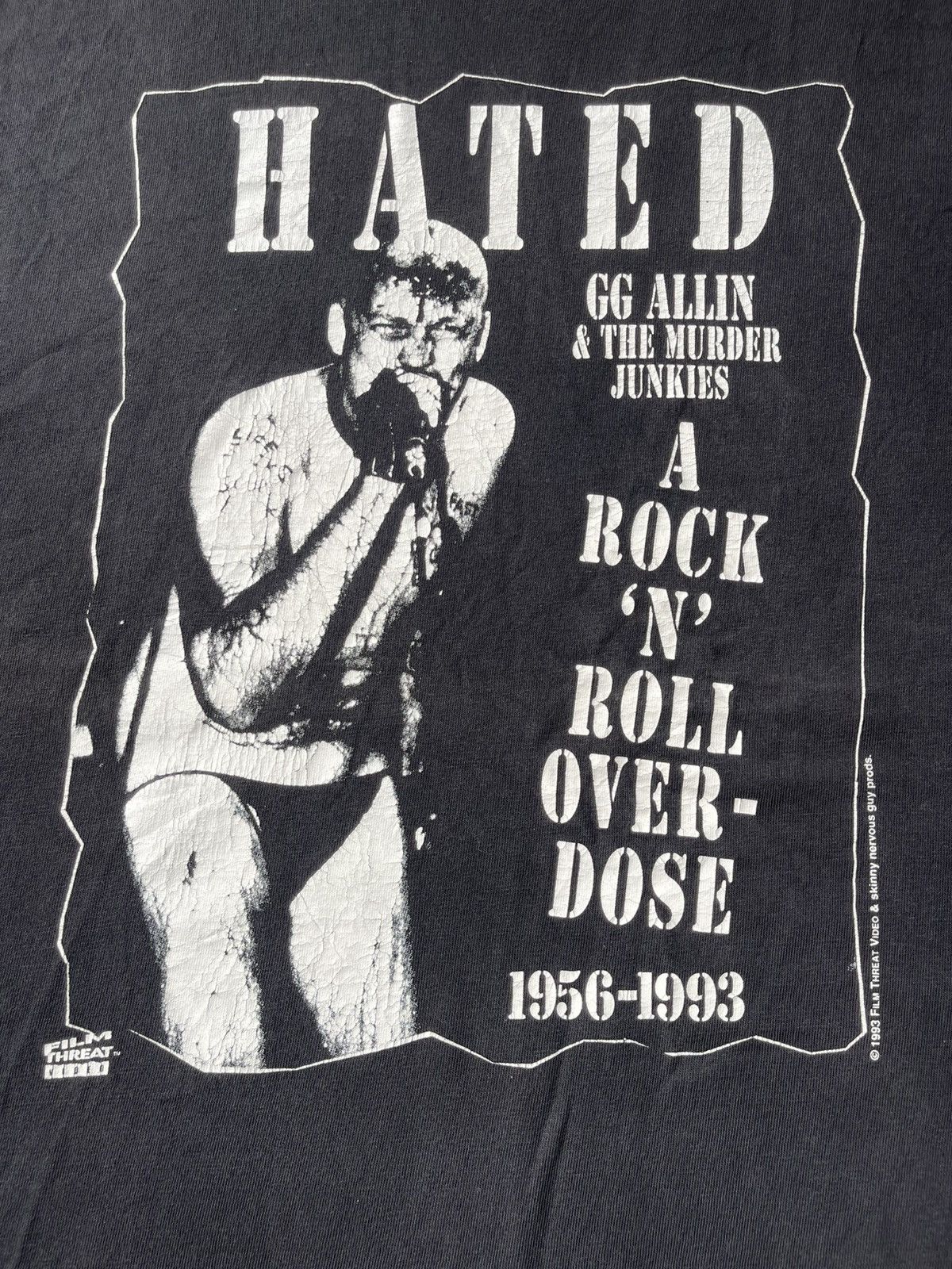Band Tees Vintage 90's GG Allin & Murder Junkies HATED Sun Faded Tee Size US L / EU 52-54 / 3 - 9 Thumbnail
