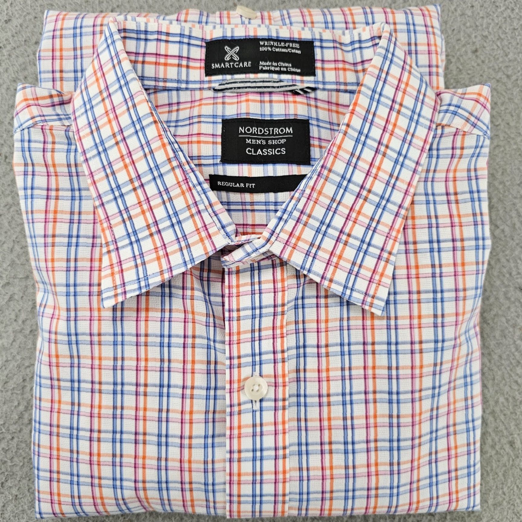 Nordstrom Nordstrom Dress Shirt Mens Large Classics Regular Fit Multi Color Check Cotton Shirt Regular Mens Nordstrom Dress Shirt Color Multicolor Check Cotton Size 42R - 2 Thumbnail