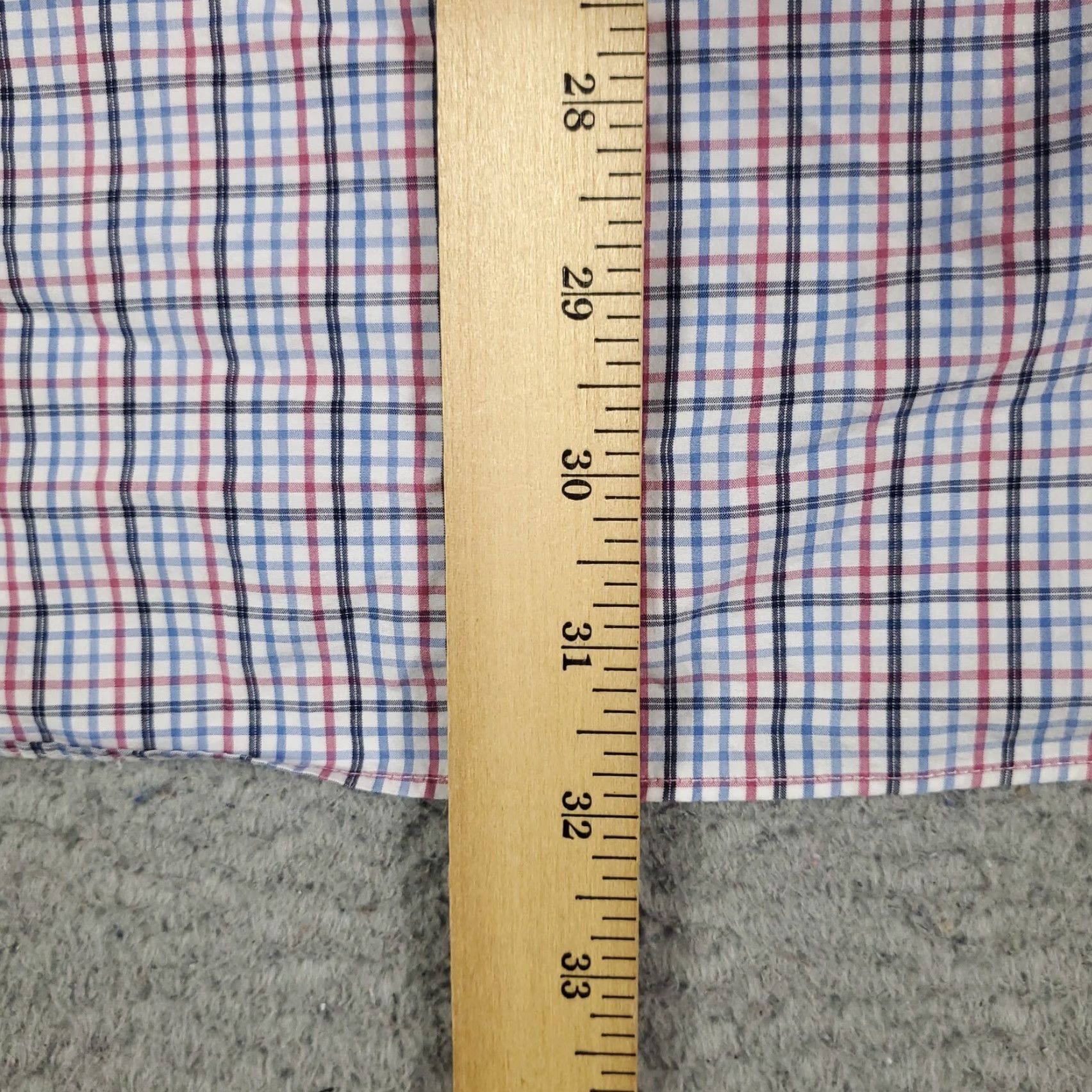 David Donahue David Donahue Shirt Mens Size 16.5 Blue Red Plaid Dress Button Up Long Sleeve Non-Iron Classic Casual Business Size 42R - 4 Thumbnail