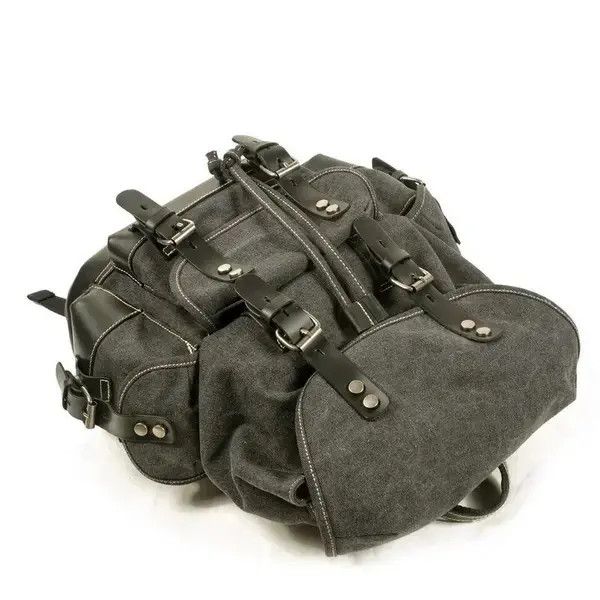 Japanese Brand Vintage Outdoor Travel Canvas Leather Backpack Size ONE SIZE - 3 Thumbnail