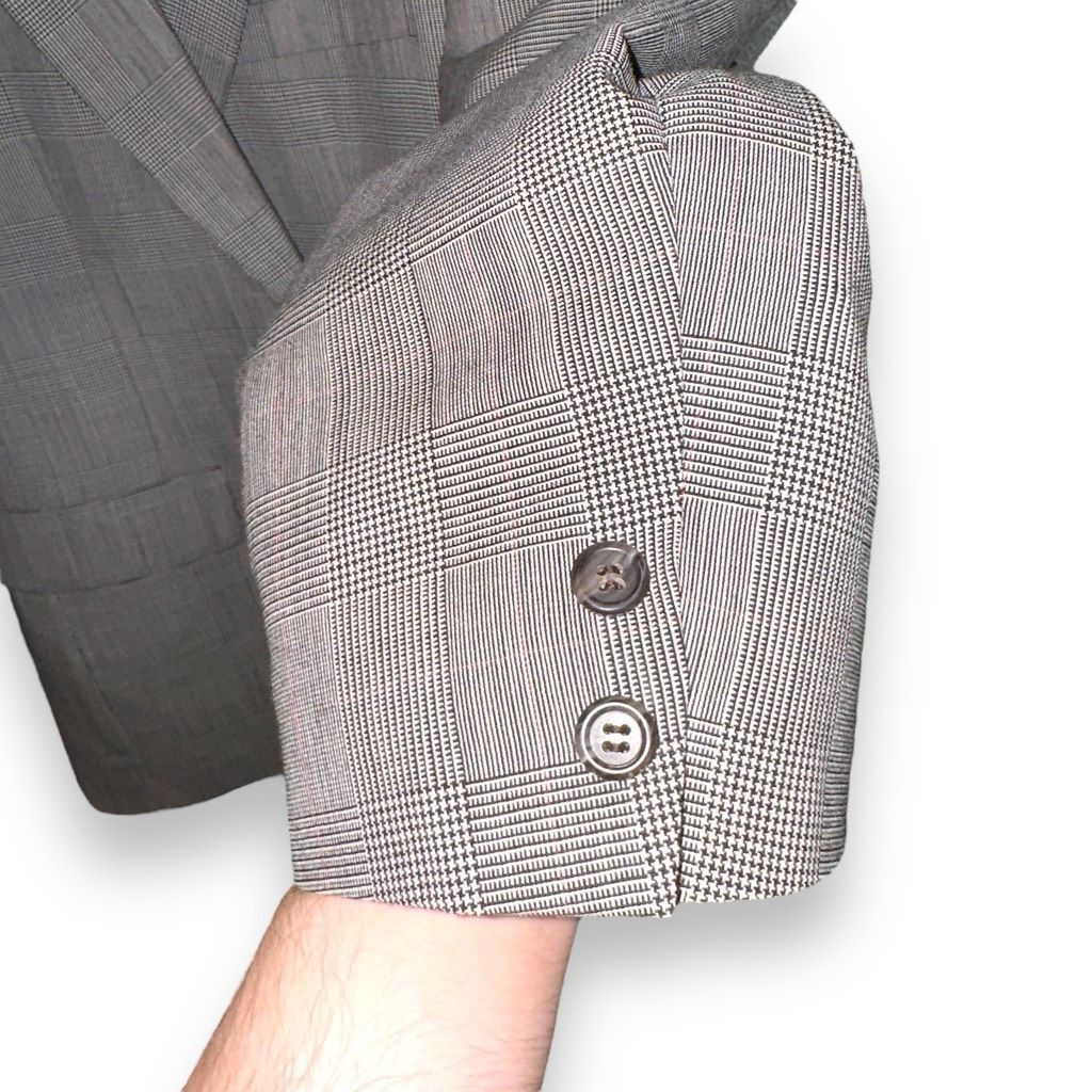 Brooks Brothers 60s Brooks Brothers Black & Gray Prince of Whales Check Spor Size 42R - 8 Thumbnail