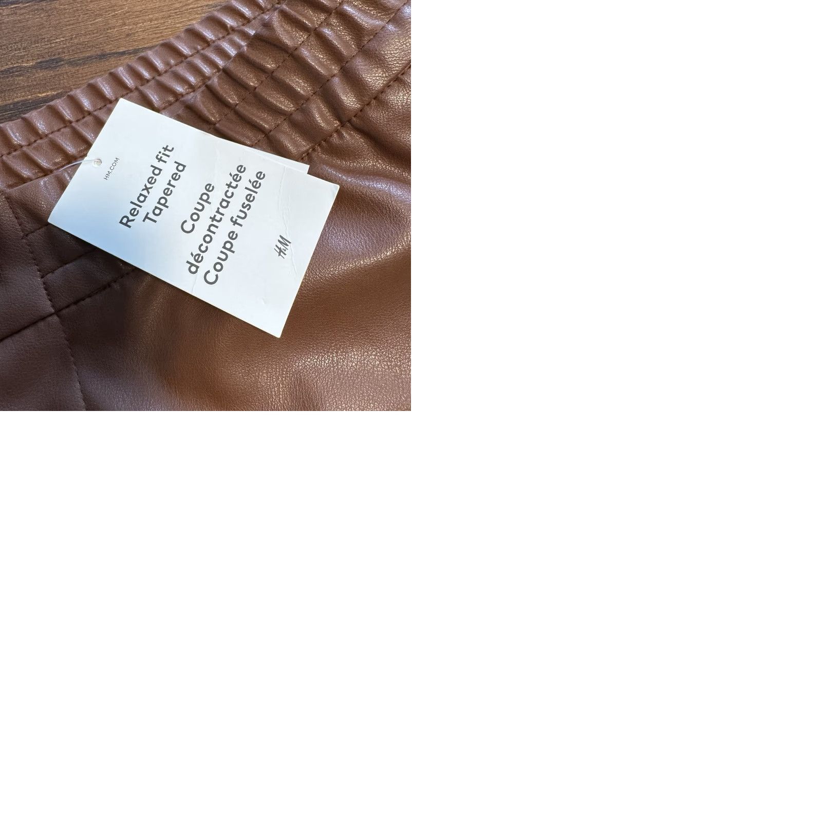 H&M H&M Vegan Leather Pants High Rise Straight Leg Relaxed Fit Brown Size 42 NEW Size 28" / US 6 / IT 42 - 9 Thumbnail