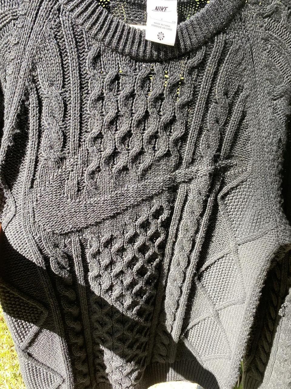 Nike Heavyweight Black Nike Check Logo Crochet Knit Sweater Small Size US S / EU 44-46 / 1 - 4 Thumbnail