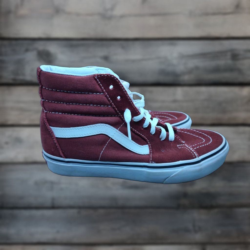Vans VANS SK8 HI High Top Shoe Men 6.5 Womens 8 Maroon Suede Canvas Breathable Lightweight Casual Athletic Sneakers Size M / US 6-8 / IT 42-44 - 1 Thumbnail