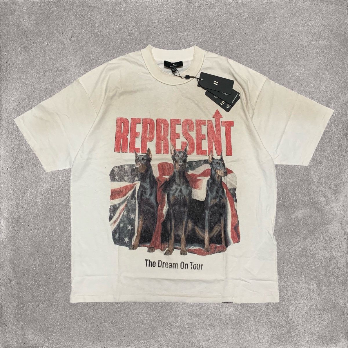 Represent Clo. Represent Medium Dream On Tour Washed Ecru White Tee Size US M / EU 48-50 / 2 - 1 Thumbnail