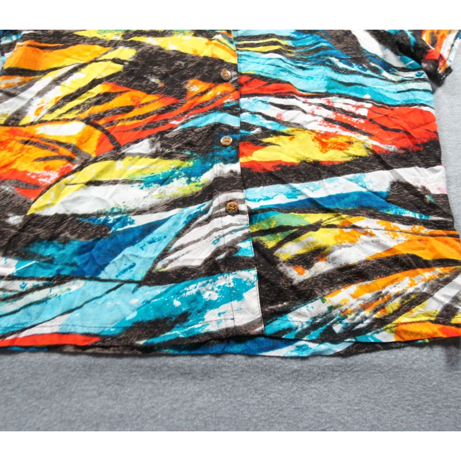 Jams World VINTAGE Jams World Shirt Womens XLarge Hawaiian Button Down Short Sleeve Abstract Ladies Size XL / US 12-14 / IT 48-50 - 3 Thumbnail