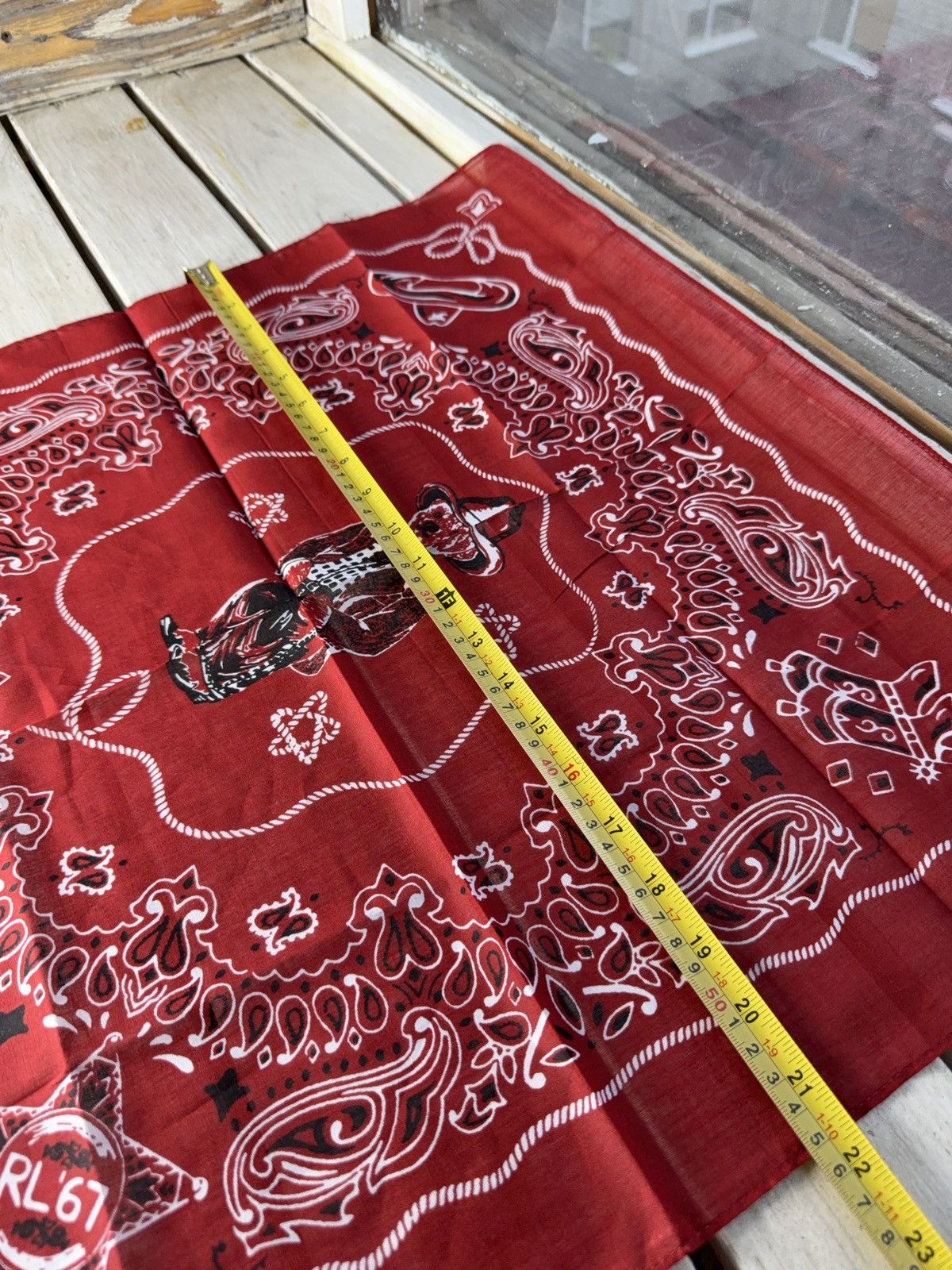 Polo Ralph Lauren 00s Ralph Lauren RL67 Cotton Red Cowboy Western Bandana Size ONE SIZE - 7 Thumbnail