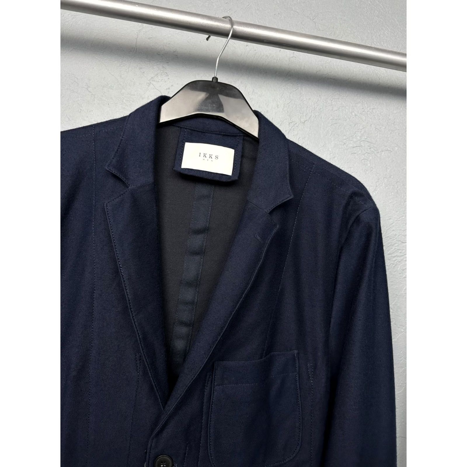 IKKS IKKS Blazer Jacket Mens Size 50 M Blue Windbreaker Cotton Jacket Size 50R - 2 Thumbnail