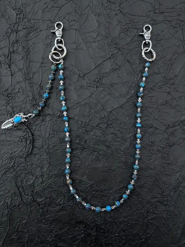 Jewelry Turquoise Beaded Chain Accessory with Feather Charm Size ONE SIZE - 5 Thumbnail