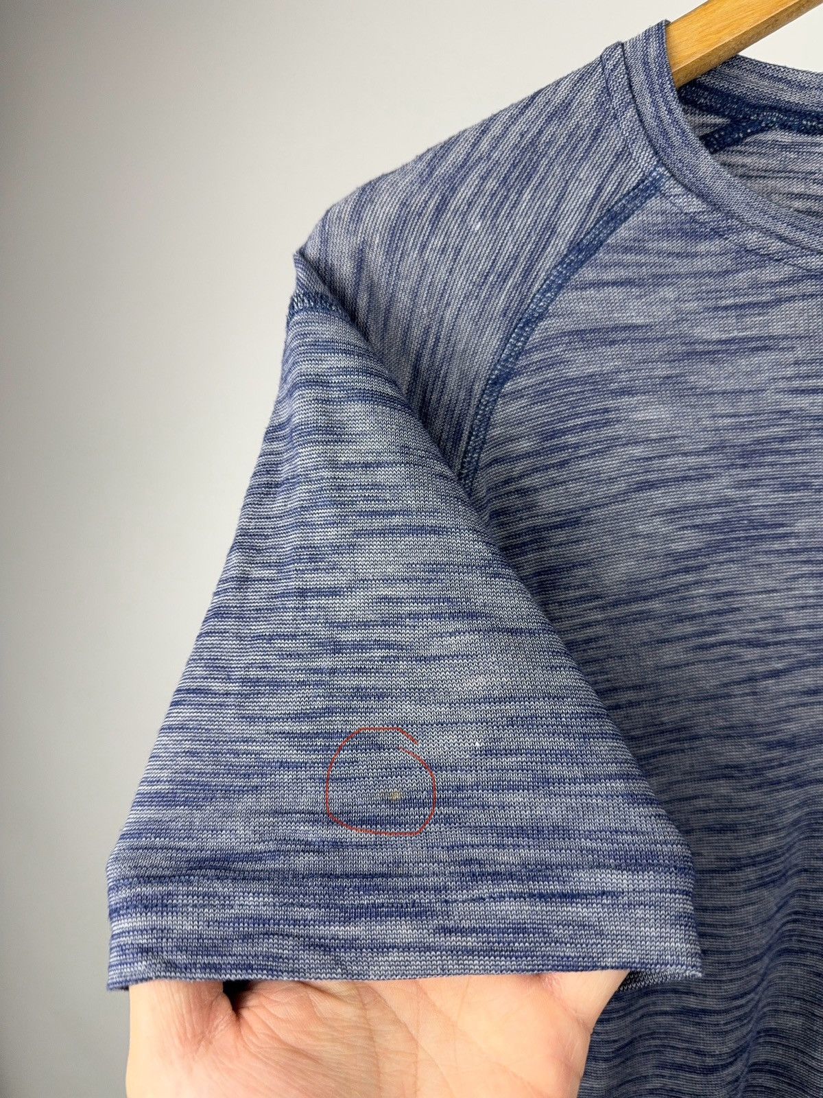 Armani 00s Armani Jeans Italy Blue Melange Stretch T-Shirt Slim Fit Size US M / EU 48-50 / 2 - 11 Thumbnail