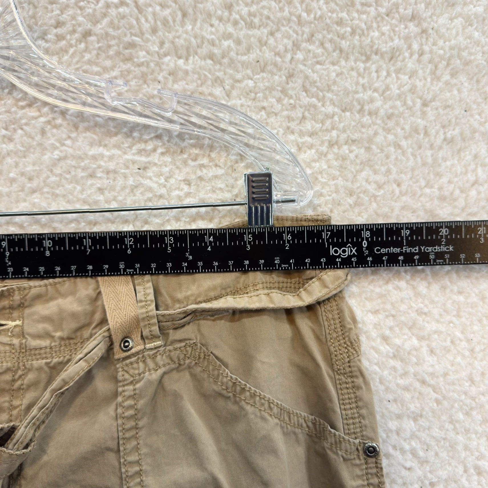 Faded Glory VINTAGE Y2K Cargo Pants Wide Leg Khaki Tan Beige 14 34 Carpenter Skater Grunge Mens Size 36" / US 14 / IT 50 - 5 Thumbnail