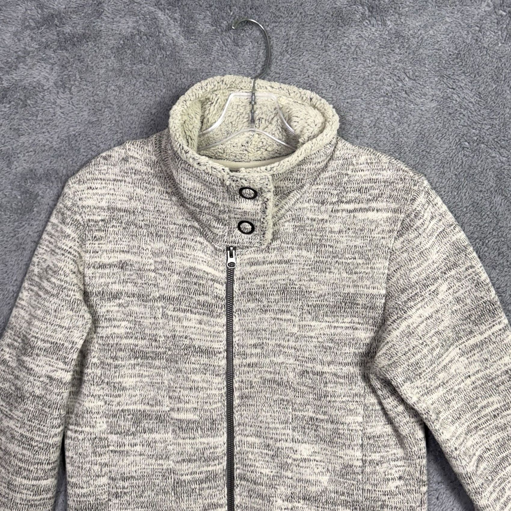 Vintage Kuhl Jacket Womens Medium Heather Cream Alaska Long Full Zip Sherpa 4235 Size M / US 6-8 / IT 42-44 - 4 Thumbnail
