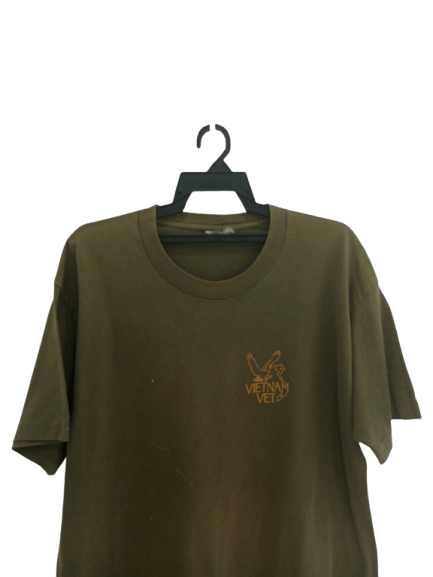 Fruit Of The Loom Vintage 90s Vietnam Vet Military Tshirt Sunfaded Size US L / EU 52-54 / 3 - 3 Thumbnail