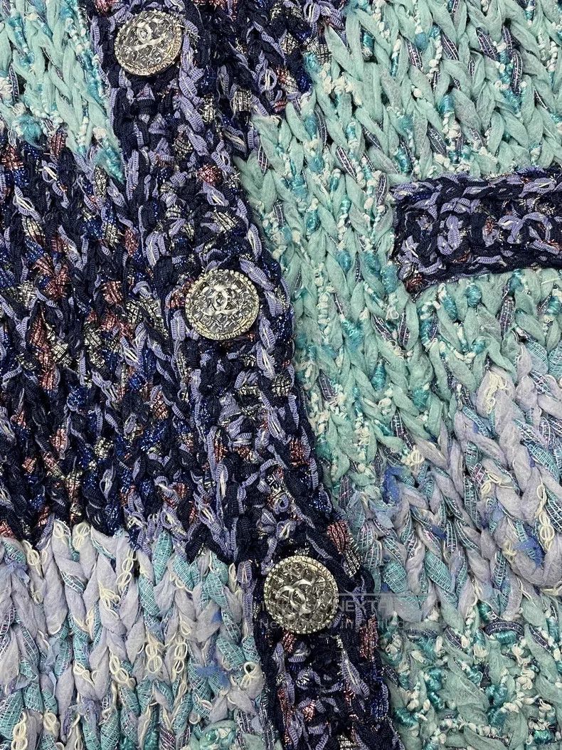 Chanel Chanel 23P blue thick line silhouette knitted cardigan coa Size XS / US 0-2 / IT 36-38 - 2 Thumbnail