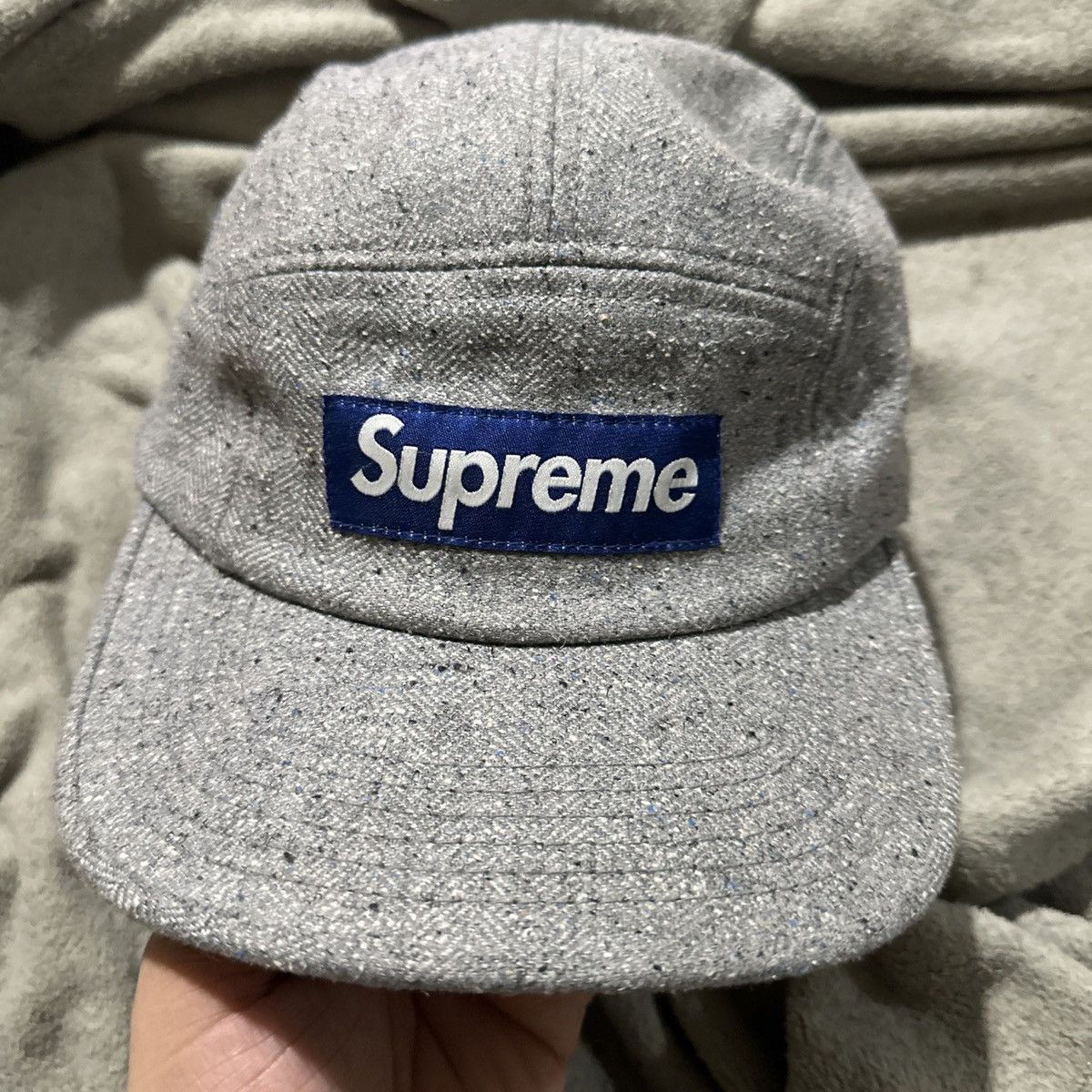 Supreme Supreme Herringbone Donegal Camp Cap Gray Grey Blue SS12 Size ONE SIZE - 1 Thumbnail