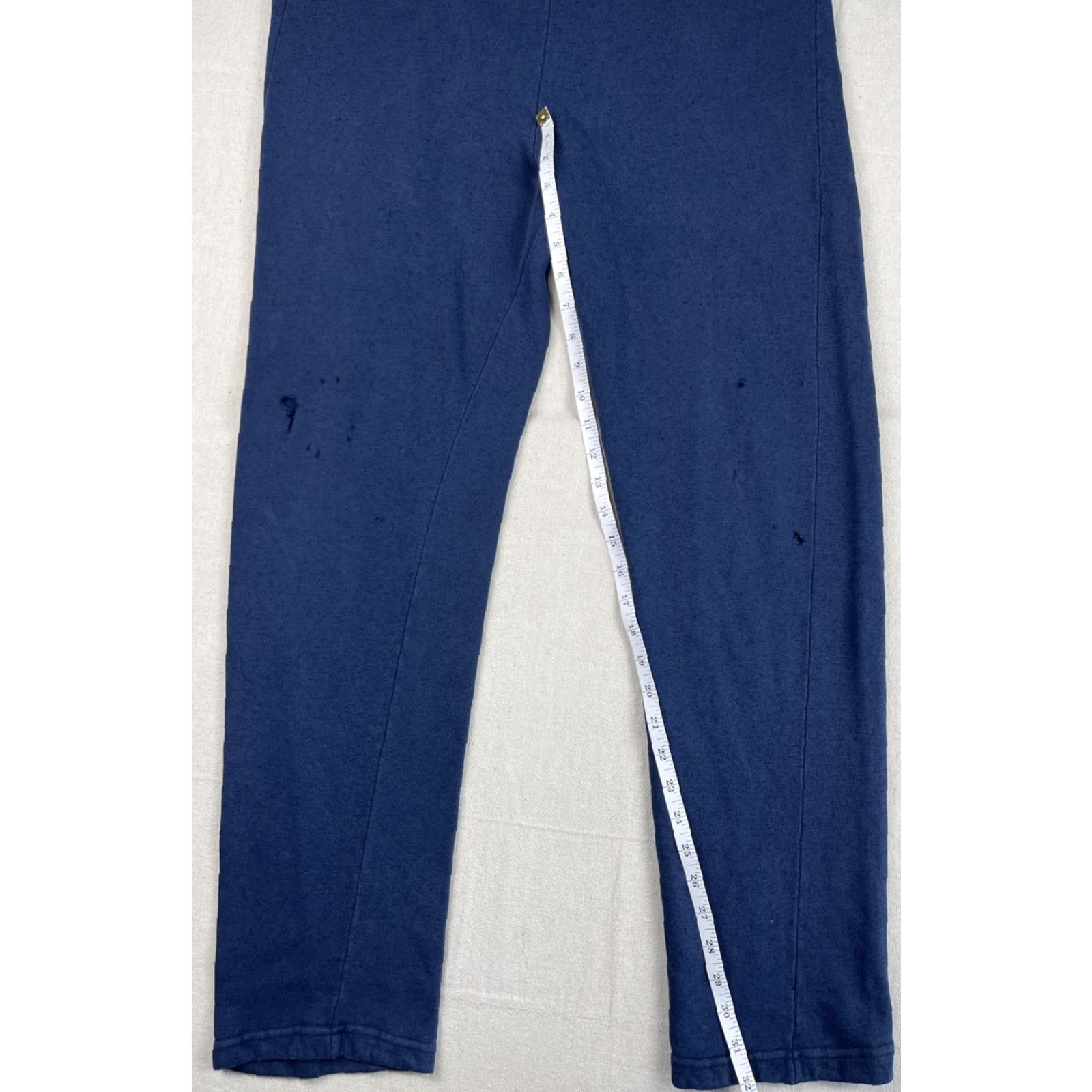 Champion VINTAGE Champion Sweatpants Mens Pants Regular Inseam 32 Navy Blue 90s Gym Activewear University 70s College School Sports Basketball Football Size US 31 - 6 Thumbnail