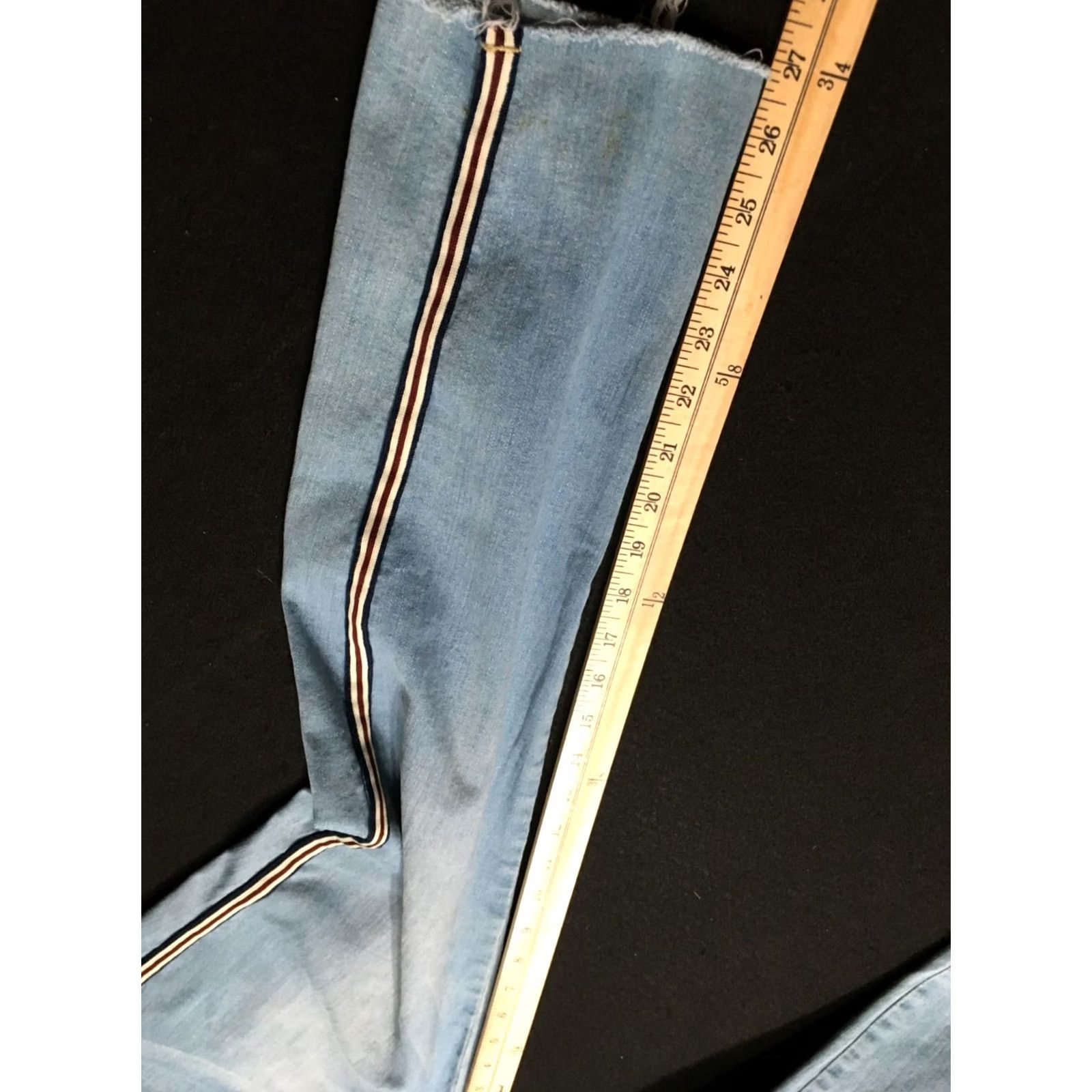 Vintage Jeans Womens Blue Distressed Zip Size 17 Side Piping Iris Jeans Denim Regular Mid Rise Distressed Pockets Cotton Blend Button Vintage: No Size 38" / US 16 / IT 52 - 5 Thumbnail
