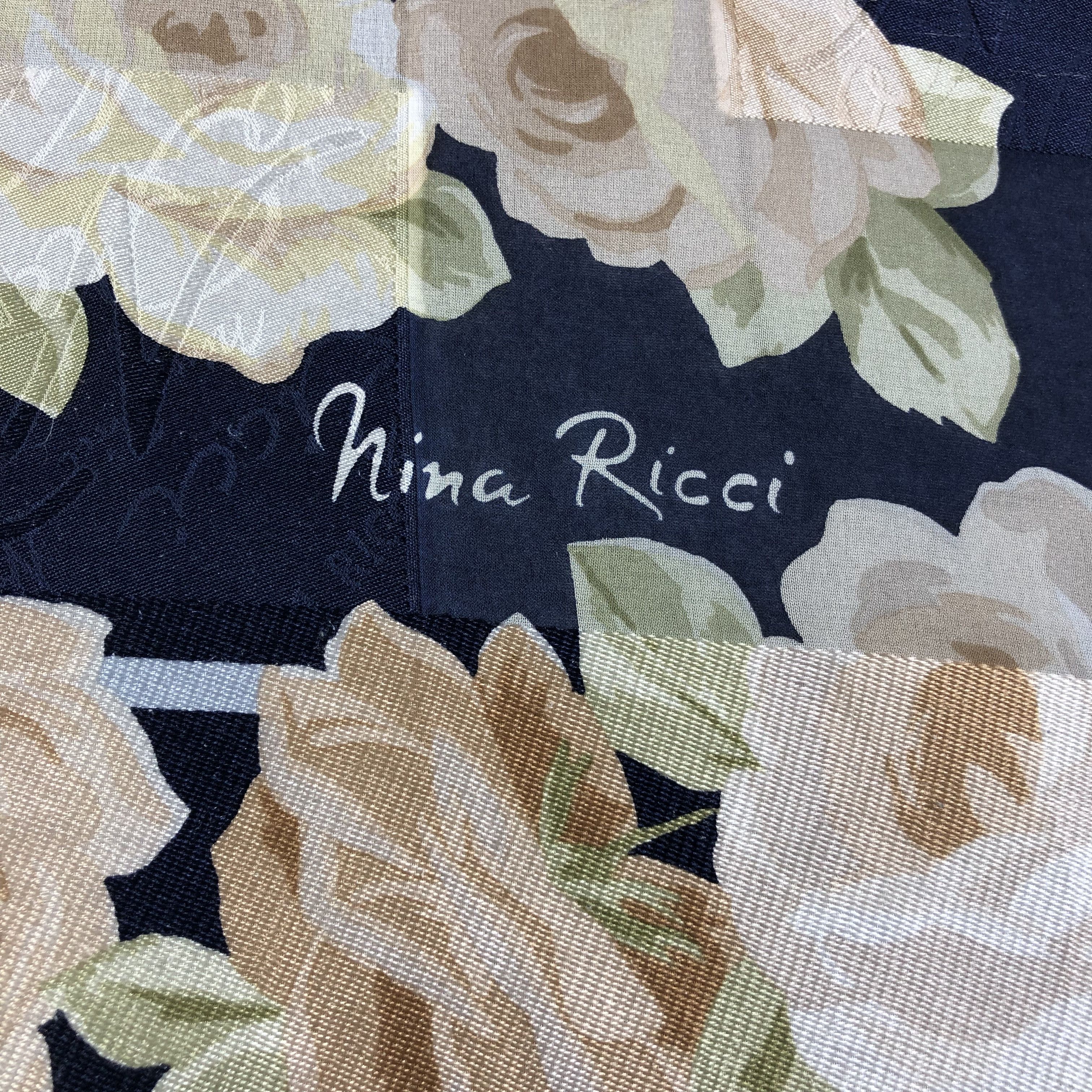 Nina Ricci Vintage Nina Ricci Floral Silk Scarf M827 Size ONE SIZE - 3 Thumbnail