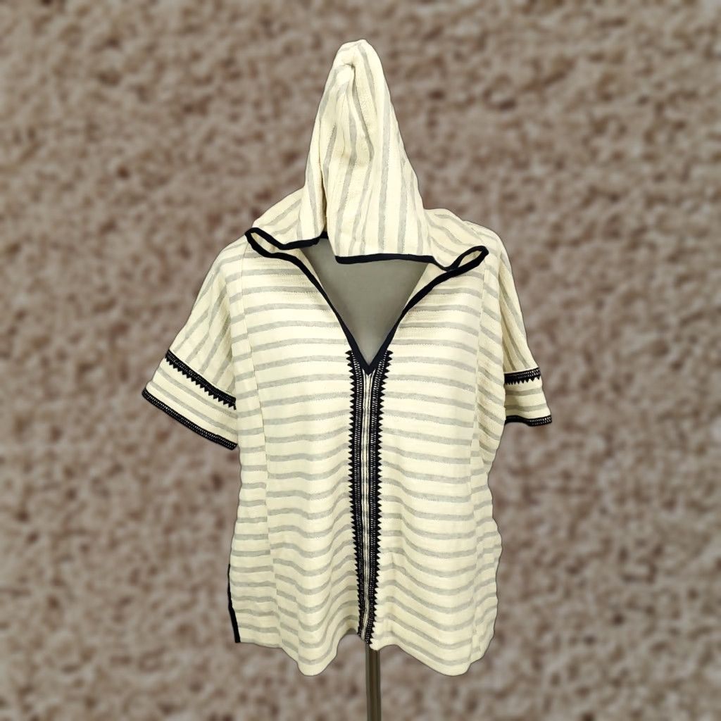 Madewell Madewell Womens Hoodie Sweater Striped Oversized V-Neck Pullover XS Small Multicolor Knit 100% Cotton Casual Womens Size XS / US 0-2 / IT 36-38 - 1 Thumbnail