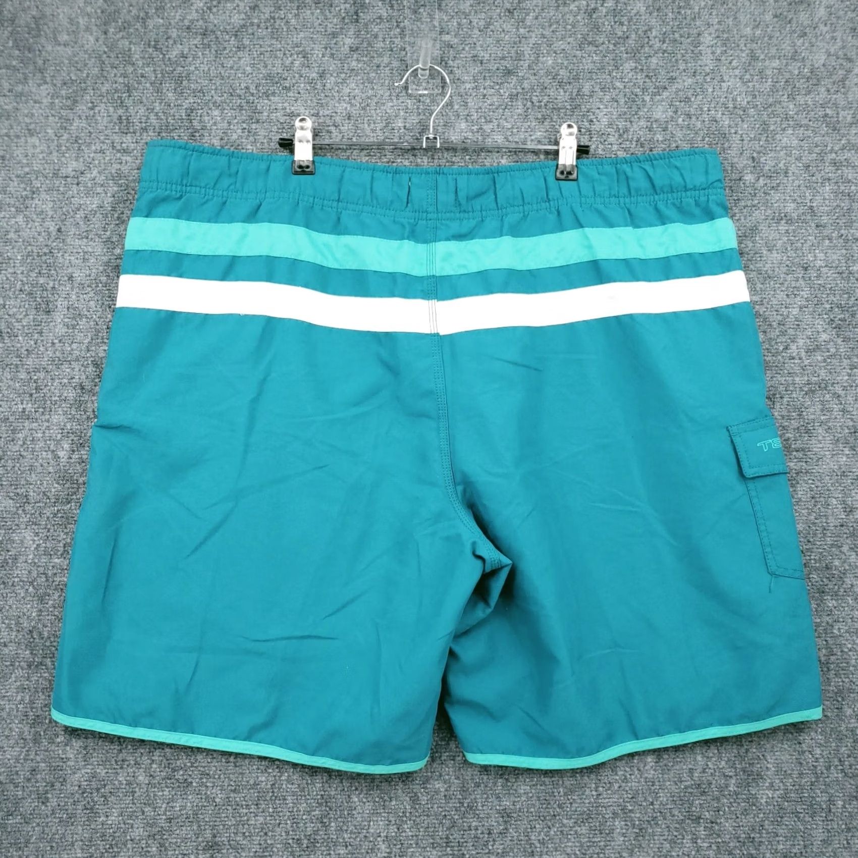Vintage Teal Cove Swim Trunks Mens XXL 2XL Blue Board Shorts Striped Surfing Size US 39 - 2 Thumbnail