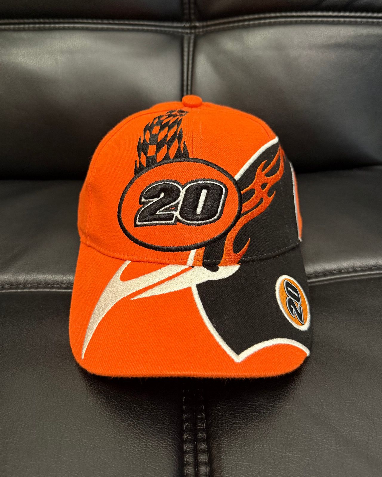 Vintage New - Vintage #20 Racing Orange Strap Back Cap Hat Size ONE SIZE - 2 Thumbnail