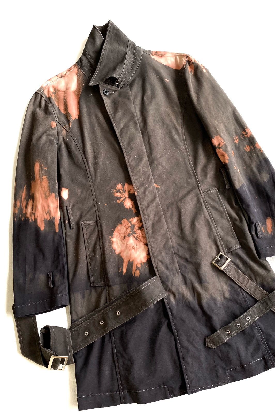 Japanese Brand Tornado Mart Bleach Wash Belted Trench Coat Size US M / EU 48-50 / 2 - 3 Thumbnail