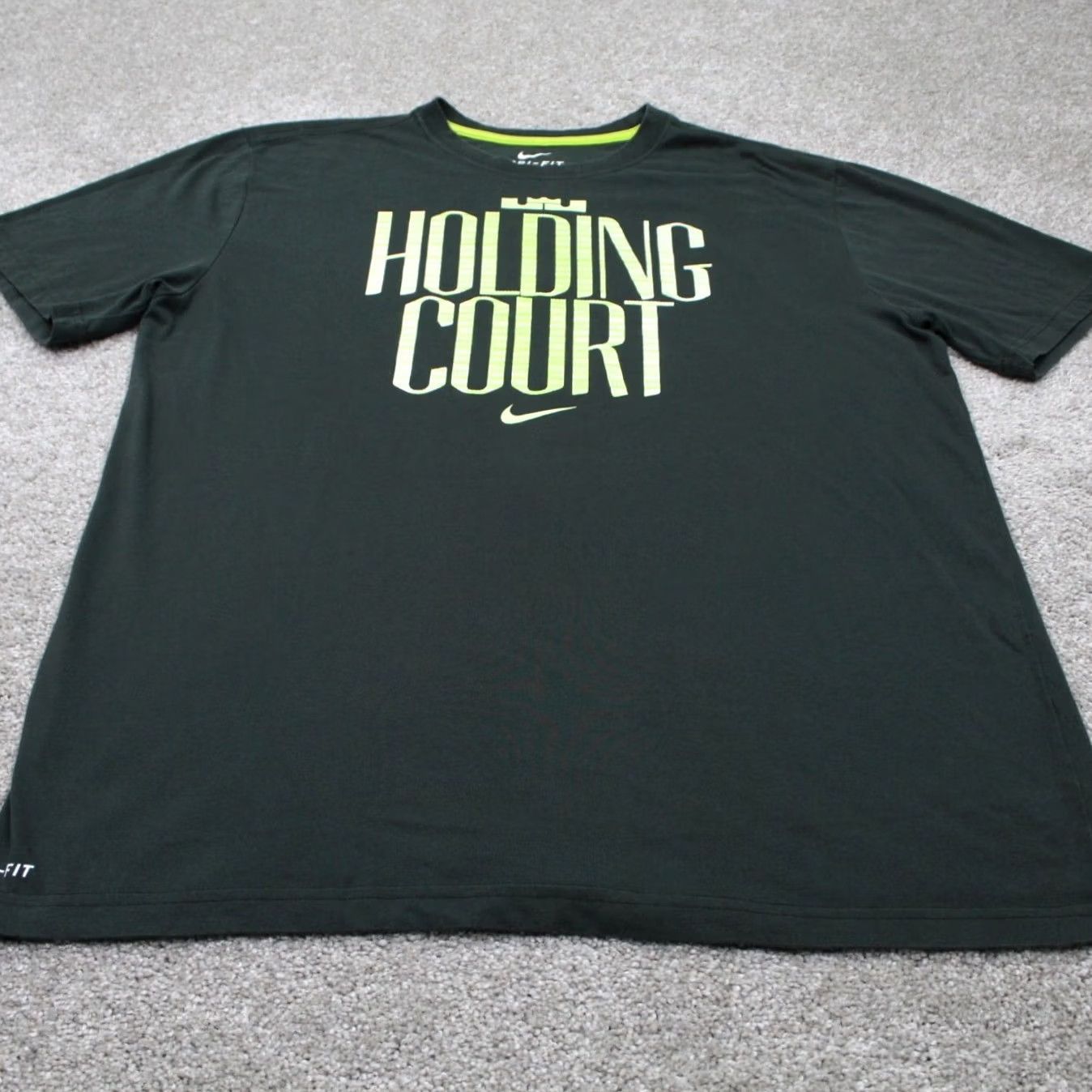Nike Nike LeBron James Shirt Mens XL Green Dri-Fit Cotton/Poly Short Sleeve Logo" Size US XL / EU 56 / 4 - 2 Thumbnail