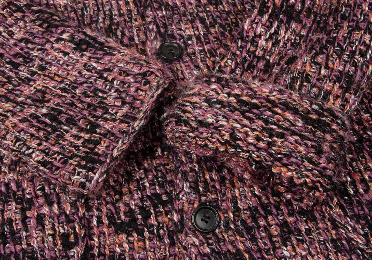 Issey Miyake Mixed Low Gauge Knit Jacket in Purple and Black Size US M / EU 48-50 / 2 - 7 Thumbnail