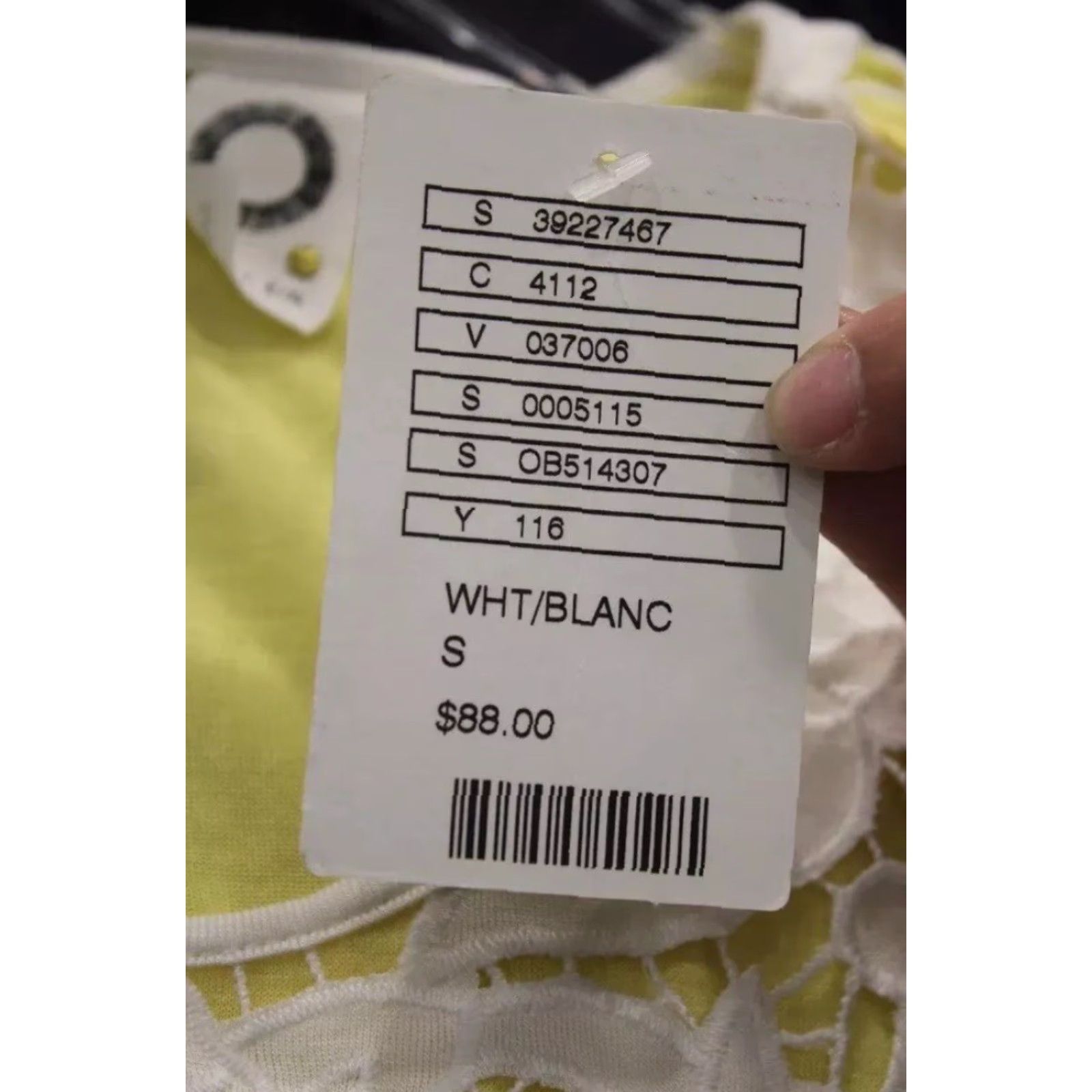 Anthropologie ANTHROPOLOGIE Yellow & White Lace Sleeveless Tank Top SIZE Small Women’s NEW NWT Size S / US 4 / IT 40 - 3 Thumbnail