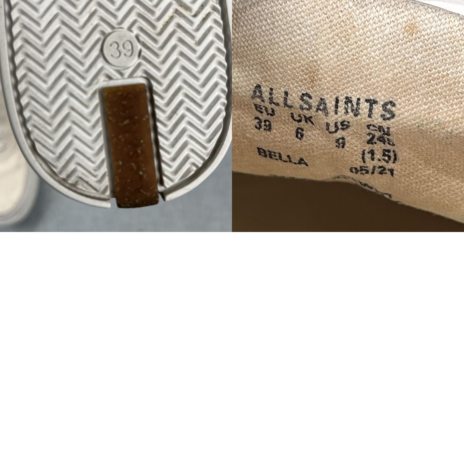 Allsaints AllSaints Bella Suede Sneaker White ecru Leather Women's Size 9 Sneaker, Lace Up, Flat Heel, Suede Outsole, Leather Lining, Casual Shoes, Women Size US 6 / IT 36 - 8 Thumbnail