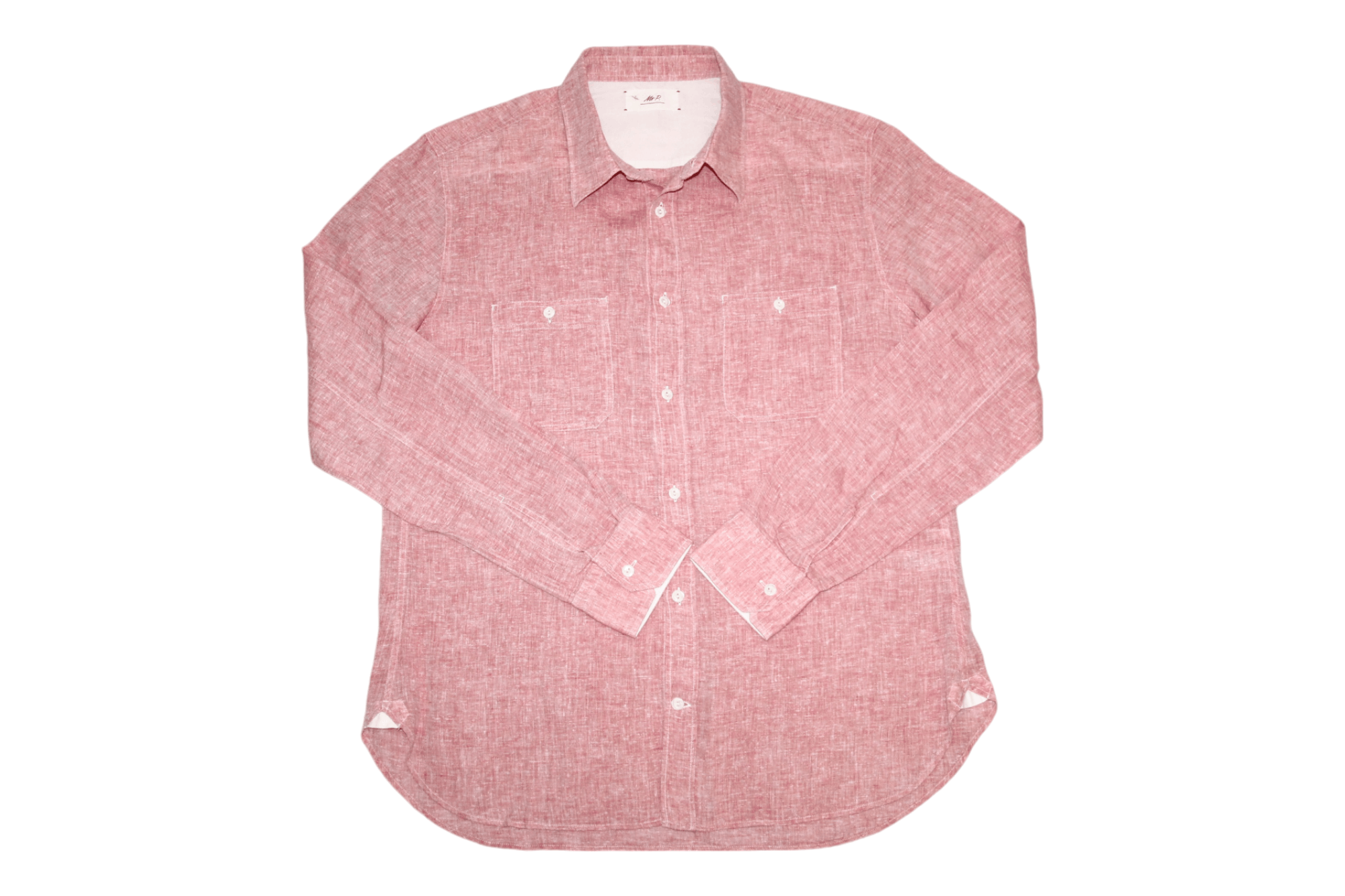 Mr P. Mr.P Pink Pure Linen Relaxed Fit Casual Shirt Size US L / EU 52-54 / 3 - 1 Preview
