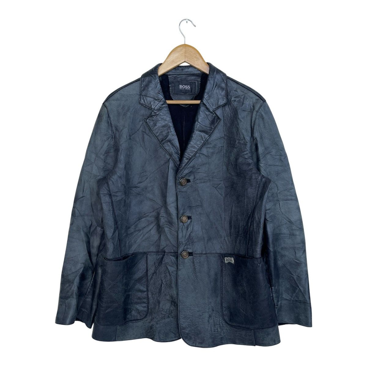 Hugo Boss Hugo Boss Calfskin Leather Blazer Chore - Natural Patina Size US M / EU 48-50 / 2 - 2 Thumbnail