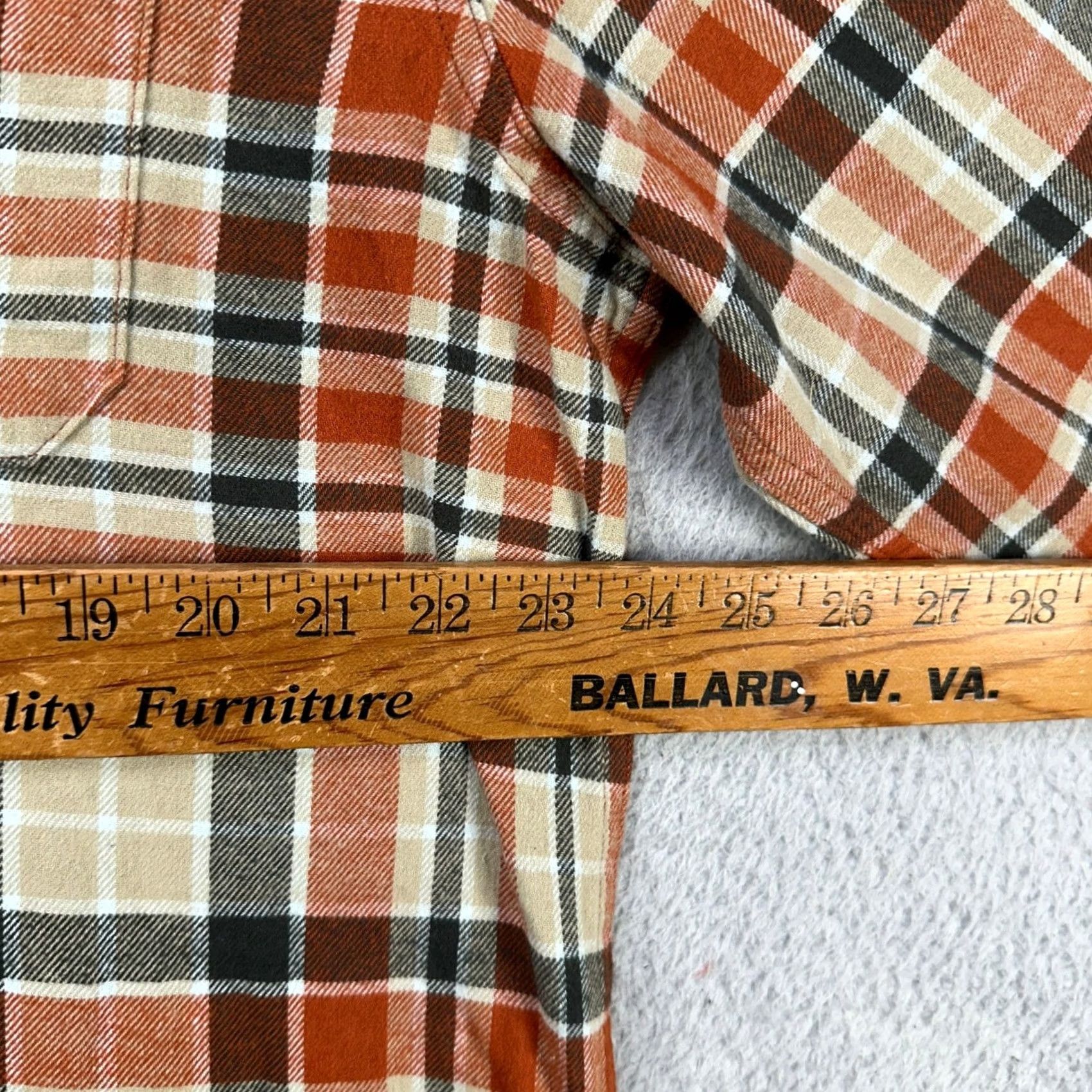 Eddie Bauer Eddie Bauer Flannel Shirt Mens XL Orange Gray Plaid Button Up Pocket Cotton NEW Size US XL / EU 56 / 4 - 7 Thumbnail