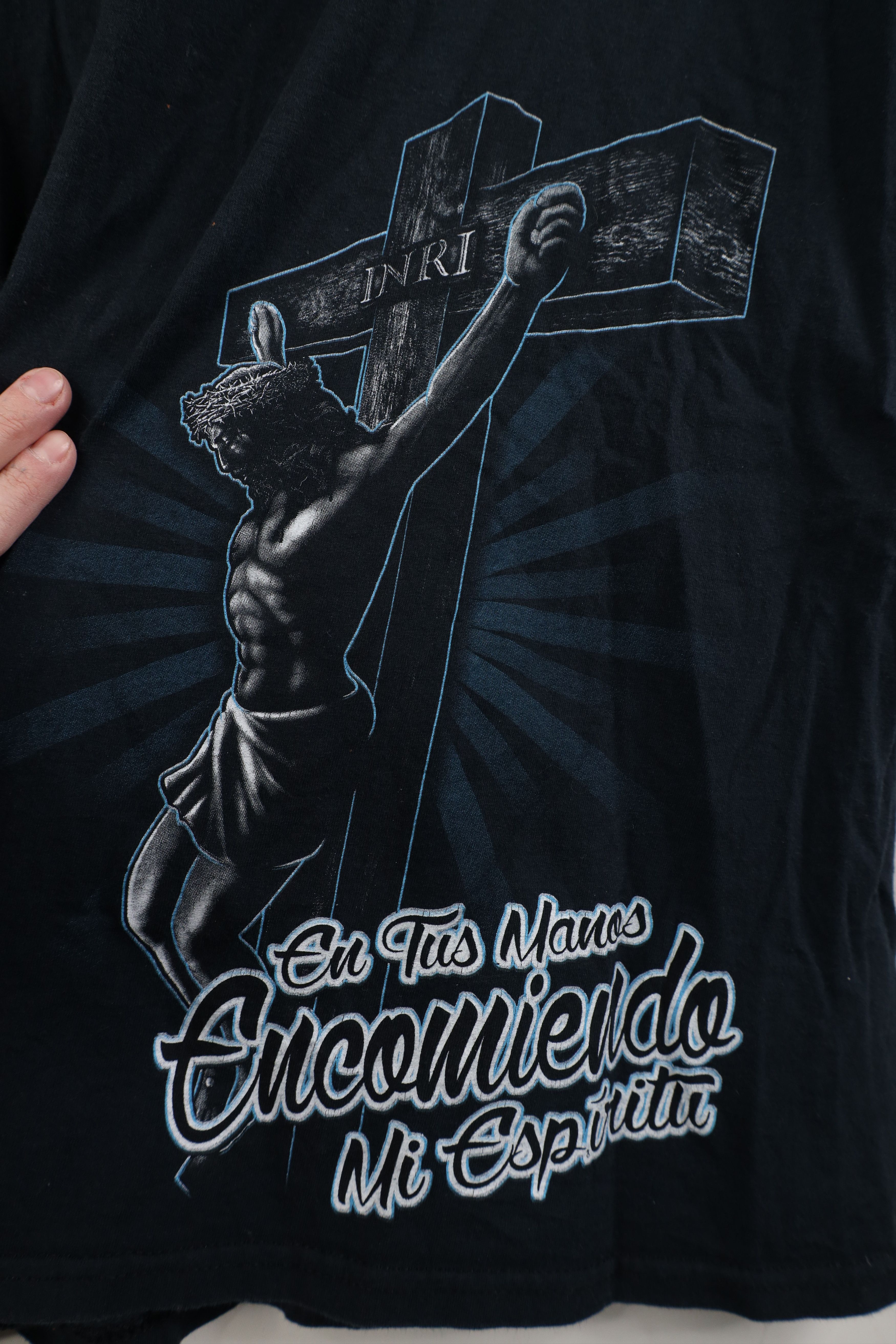 Vintage Vintage Y2K Streetwear Christian Jesus Cross Spanish T-Shirt Size US M / EU 48-50 / 2 - 7 Thumbnail