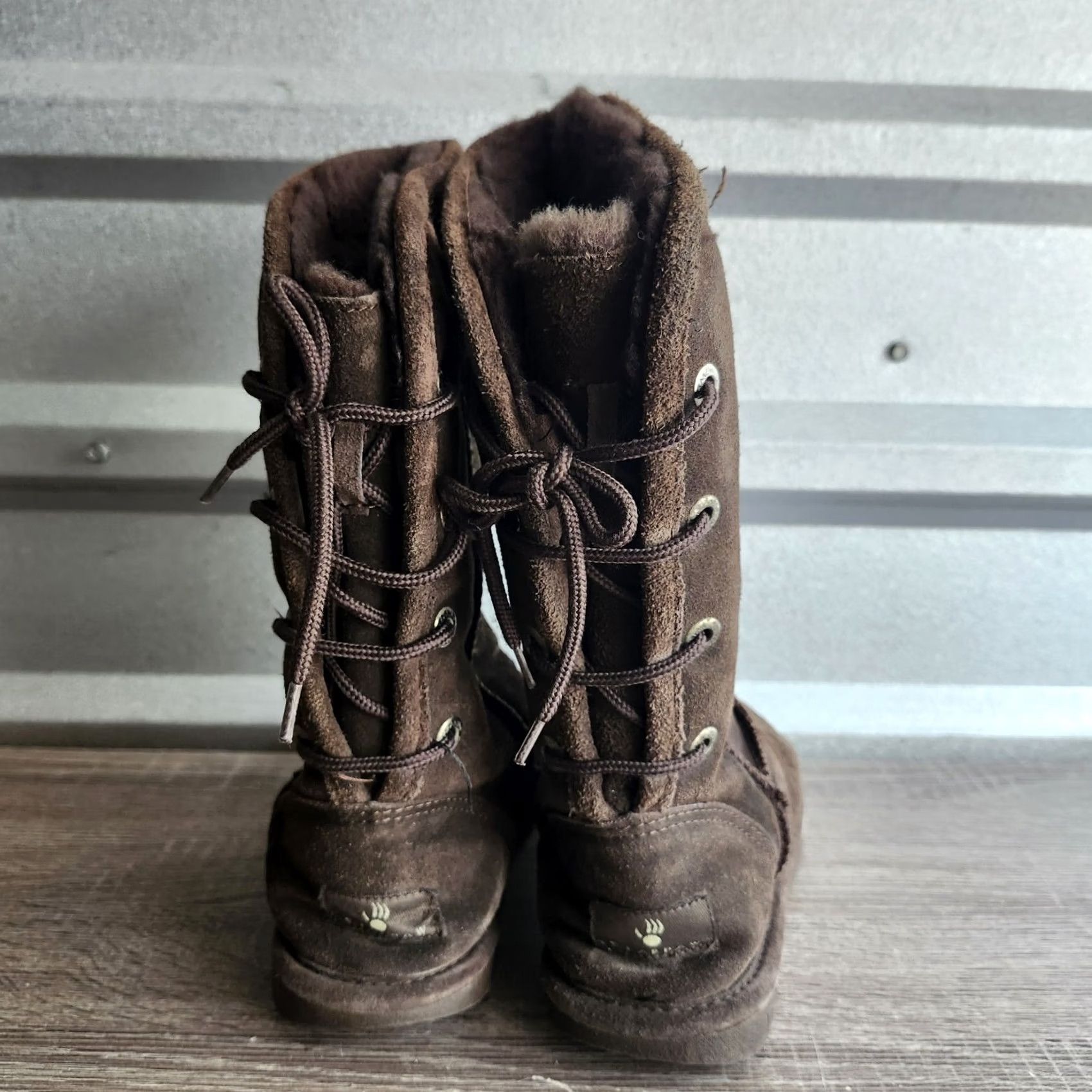 Vintage VINTAGE Bear Paw Women's Bootie - Boots - Dark Brown Suede - Size 6 - 90s - Lace Up - Winter Fall Spring - Brown - Women Size US 6 / IT 36 - 4 Thumbnail