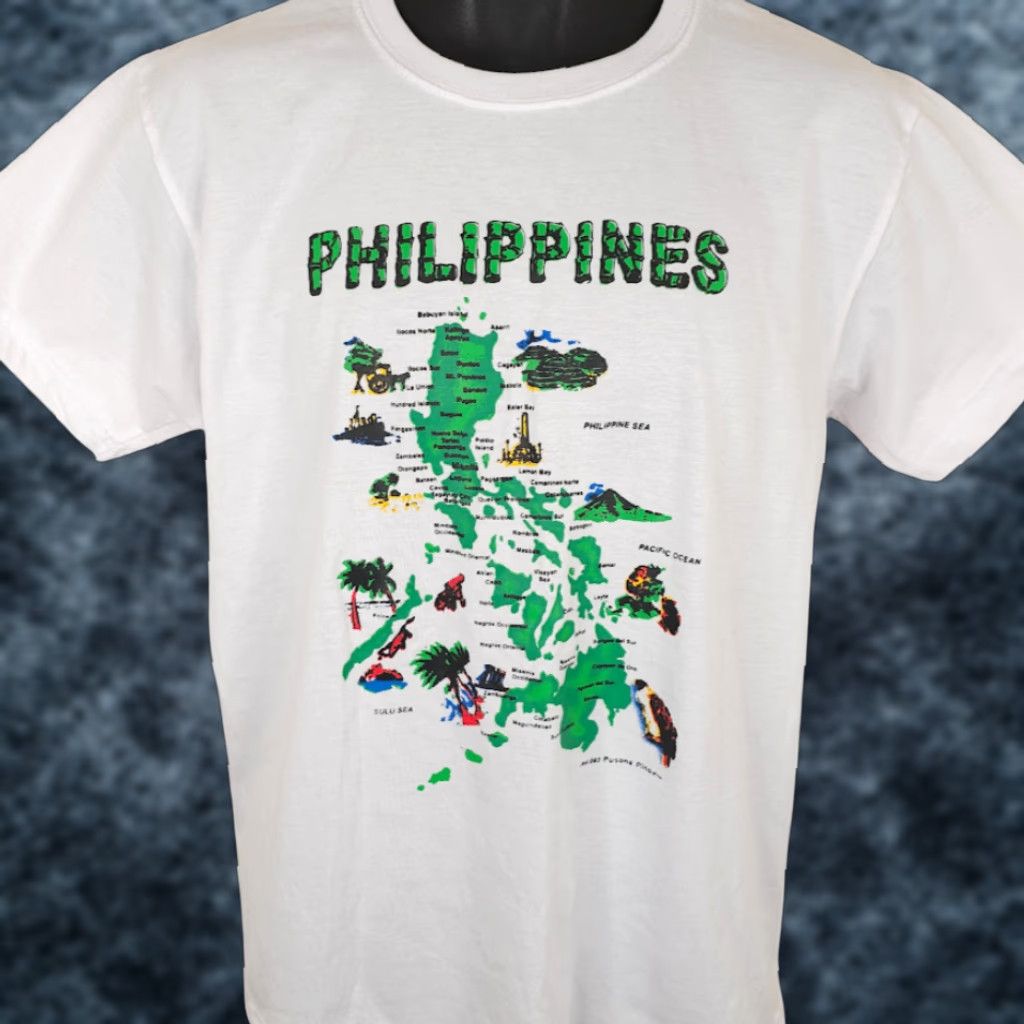 Vintage Philippines Map T Shirt Mens Size Large White Travel Destination Tee Size US L / EU 52-54 / 3 - 1 Thumbnail