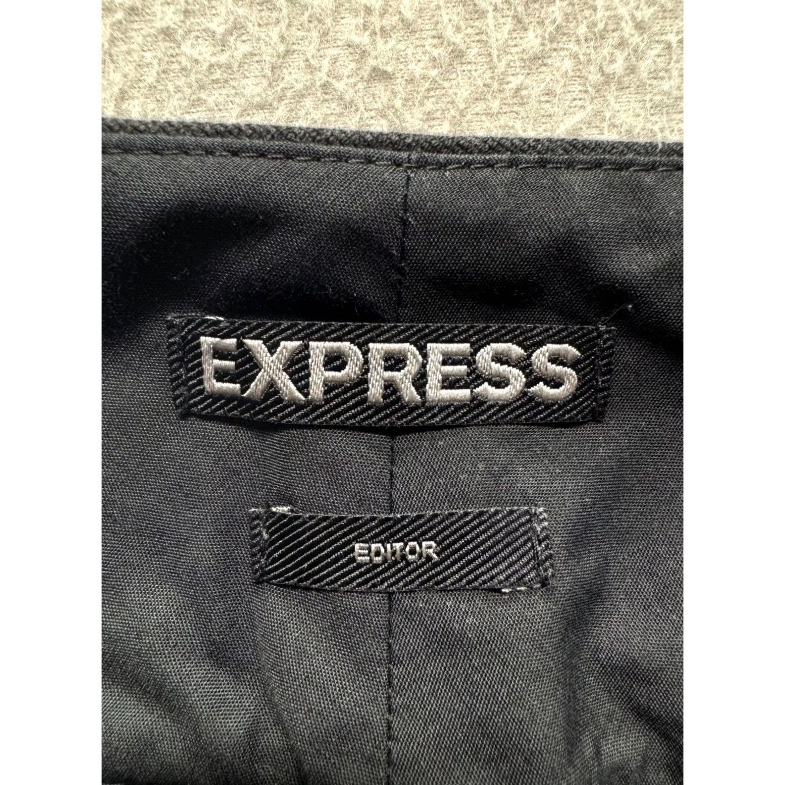 Express Express Editor Wide Leg Pants Womens 6L Beige Black Houndstooth Dress Pants Vintage No Size 28" / US 6 / IT 42 - 3 Thumbnail