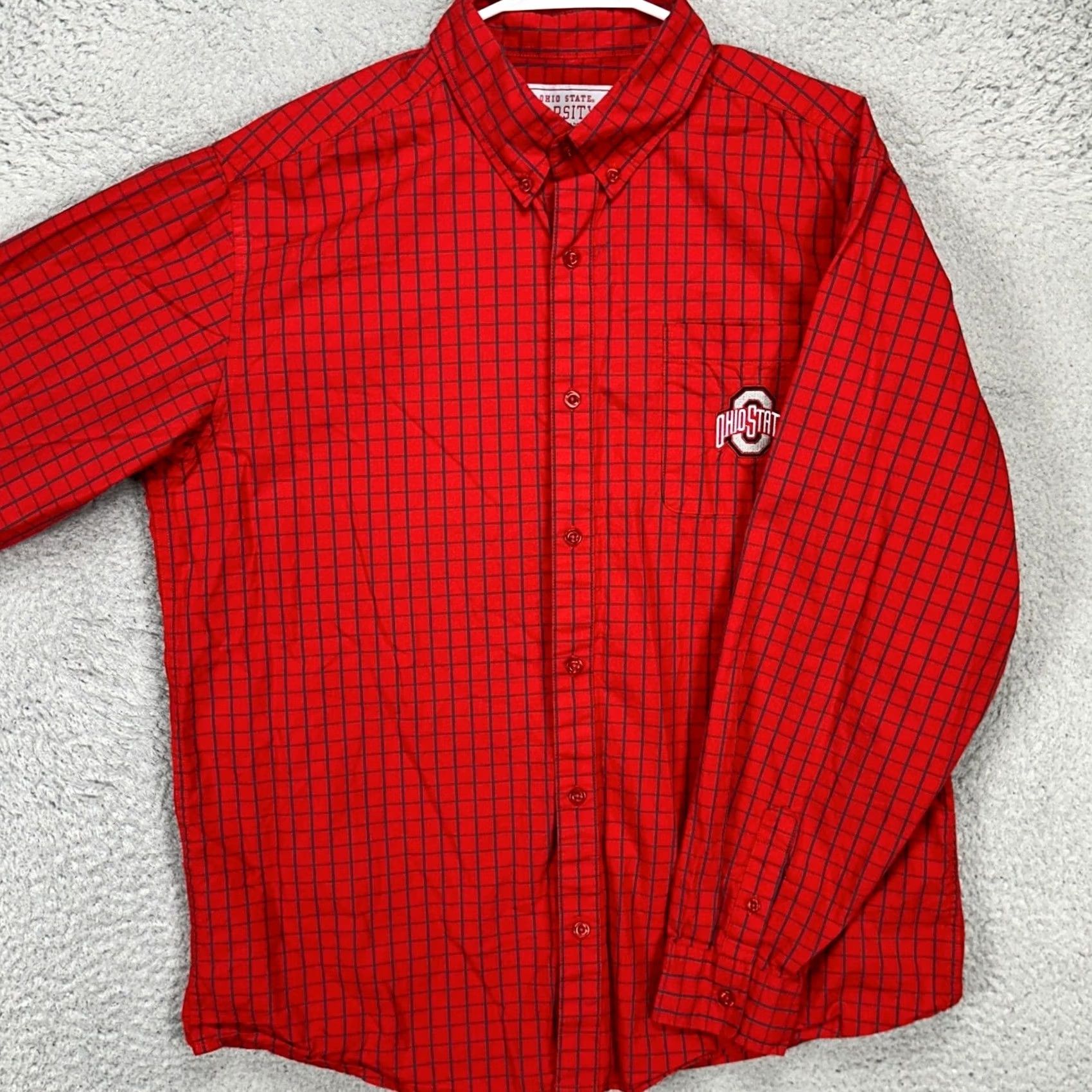 Vintage VINTAGE Ohio State Buckeyes Varsity Mens Button Down Shirt Medium Red Grid Check Casual Size US M / EU 48-50 / 2 - 2 Thumbnail