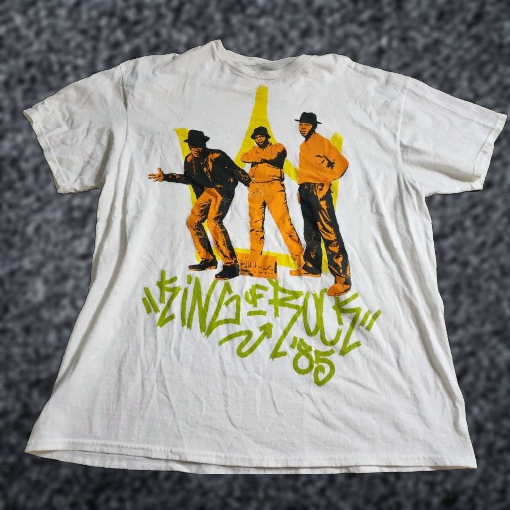 Vintage Run DMC Mens XL T-Shirt White 1985 King of Rock Hip Hop Album Art 90s Shirt Size US XL / EU 56 / 4 - 1 Thumbnail