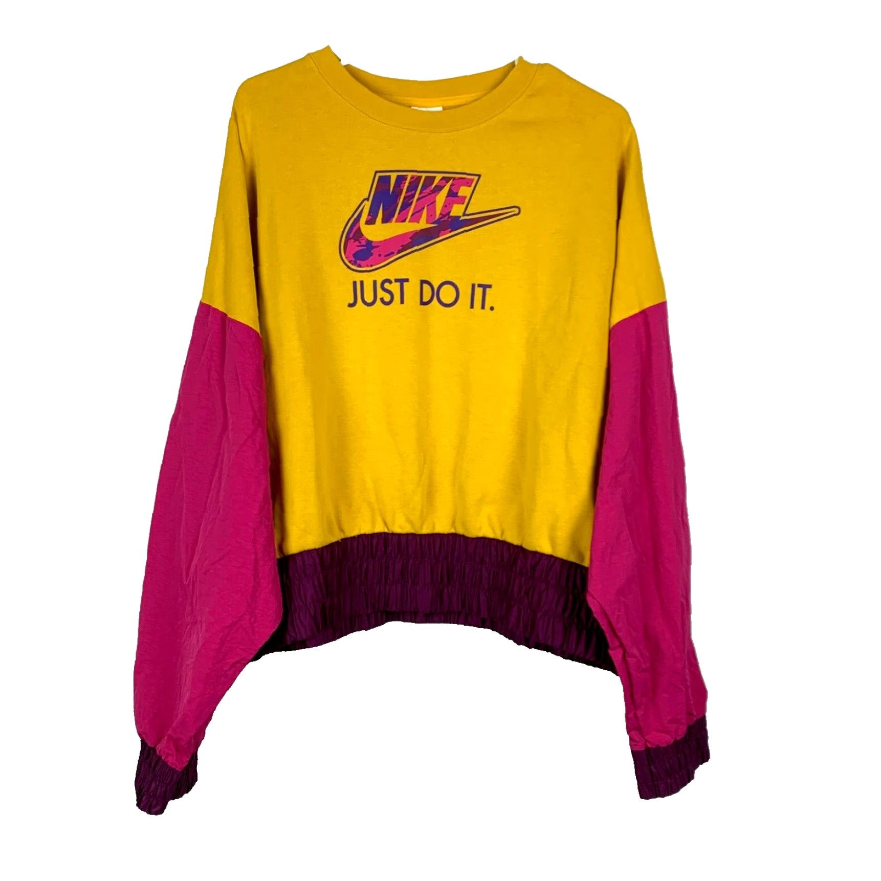 Nike VINTAGE Nike Just Do It Swoosh Retro Nylon Terry Fleece Sweatshirt XL DM6321-743 Women Size XL / US 12-14 / IT 48-50 - 2 Thumbnail