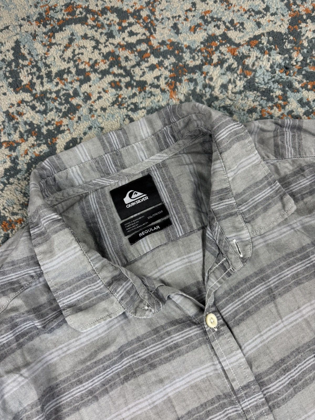 Quiksilver Vintage Y2K Quiksilver striped surfing short sleeve shirt Size US XXL / EU 58 / 5 - 7 Thumbnail