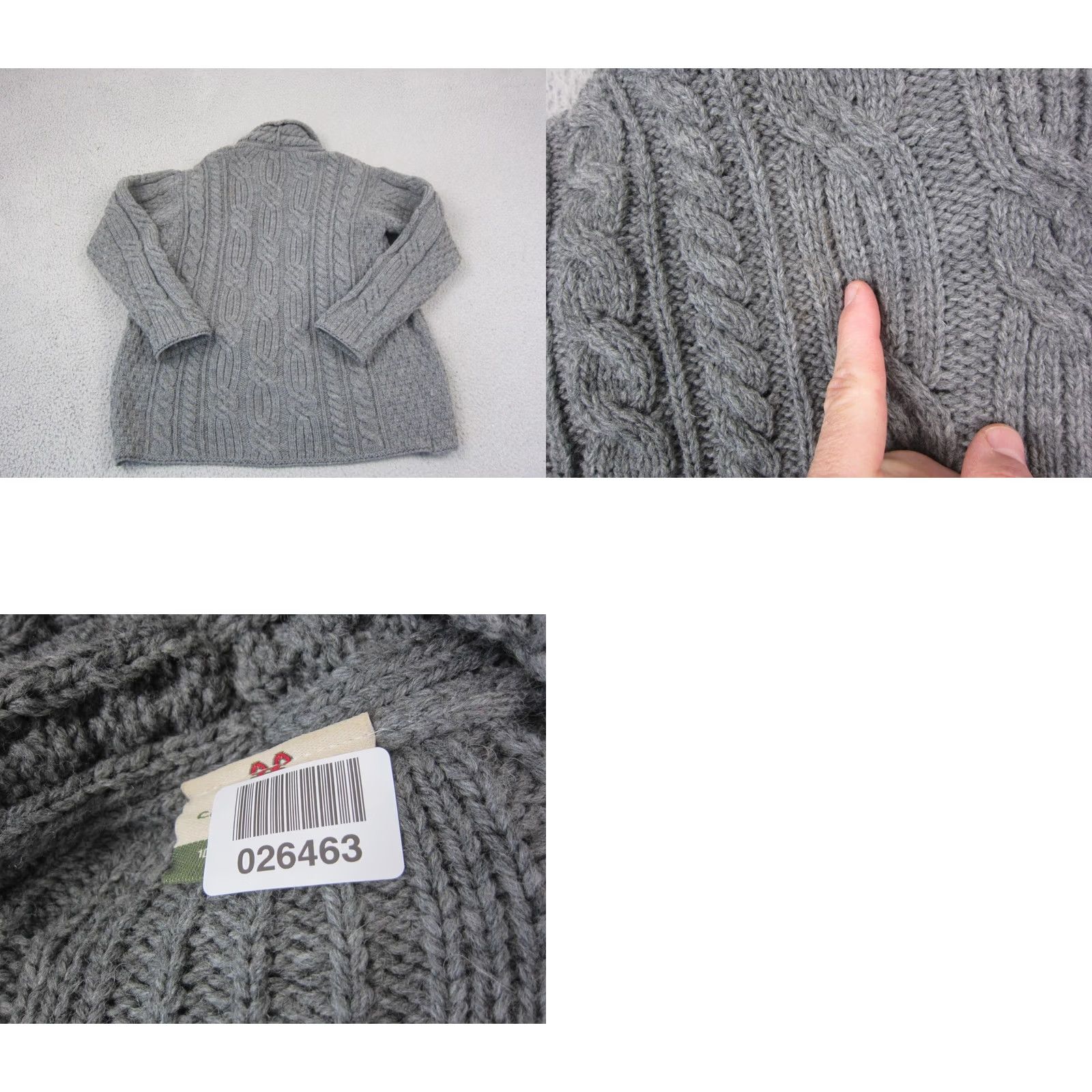 Vintage VINTAGE Carraig Donn Cardigan Womens Medium Gray Merino Wool Open Cable Knit 90s Size M / US 6-8 / IT 42-44 - 8 Thumbnail