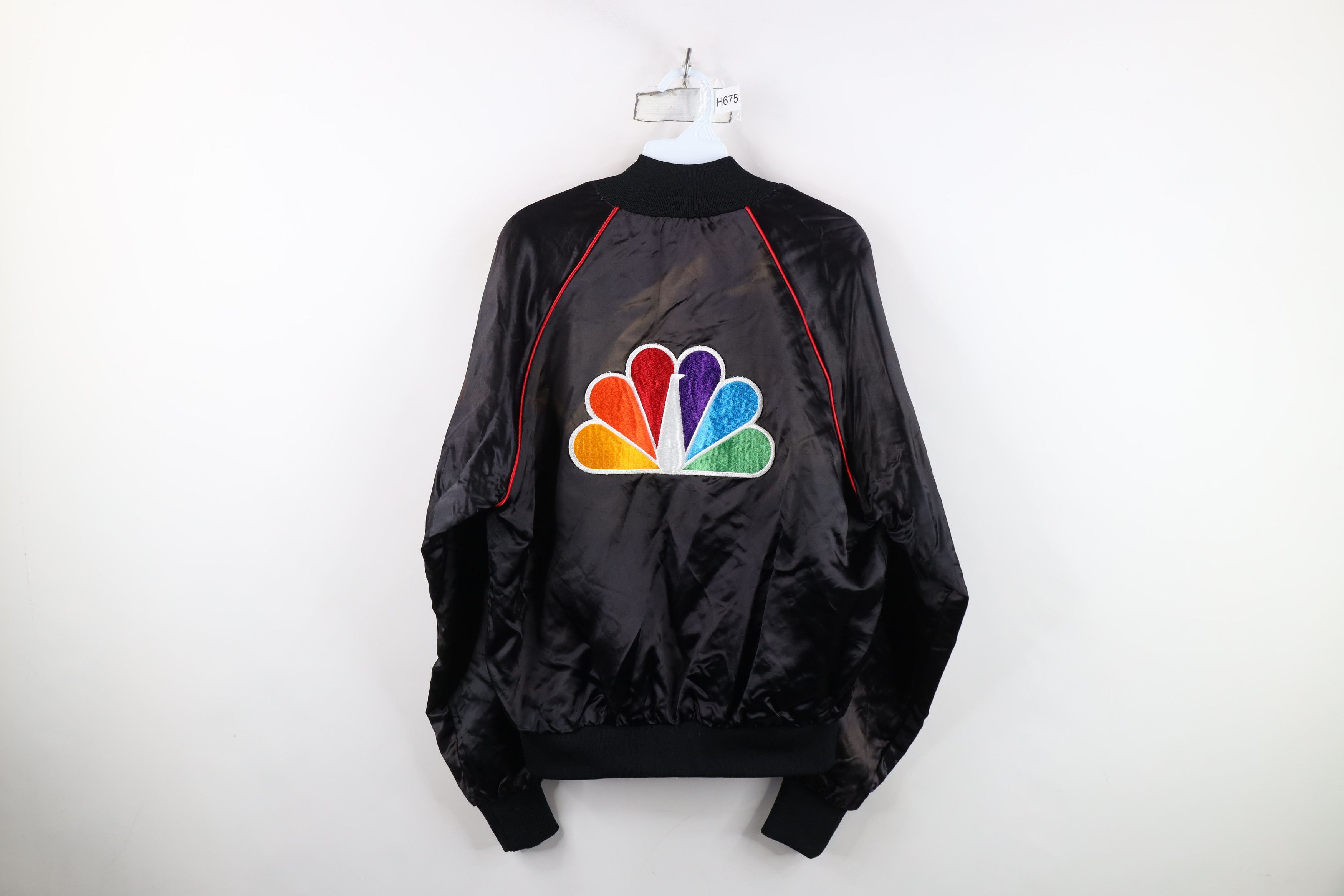 Vintage Vintage 70s 80s NBC Peacock TV Satin Bomber Jacket Black USA Size US L / EU 52-54 / 3 - 1 Thumbnail