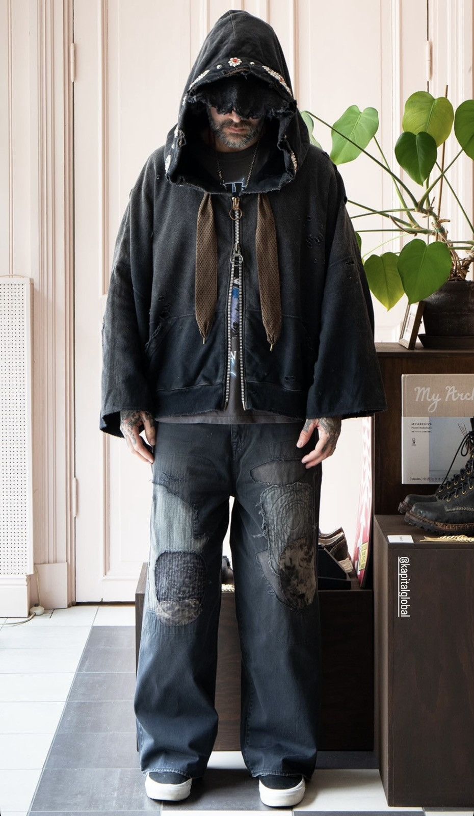 Kapital Fleece Thriller Damaged Devil Hood Blouson (Studs Remake) Size US L / EU 52-54 / 3 - 1 Thumbnail