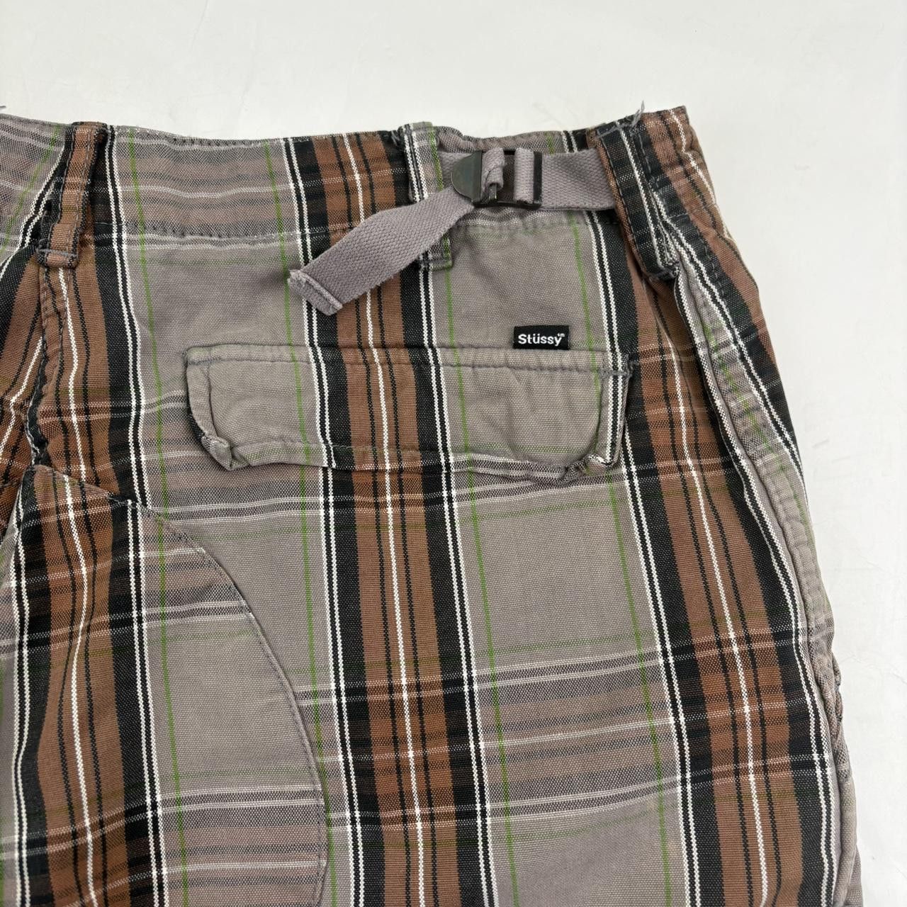 Stussy Vintage Stussy Plaid Shorts Grey/brown with plaid... Size US 34 / EU 50 - 3 Thumbnail