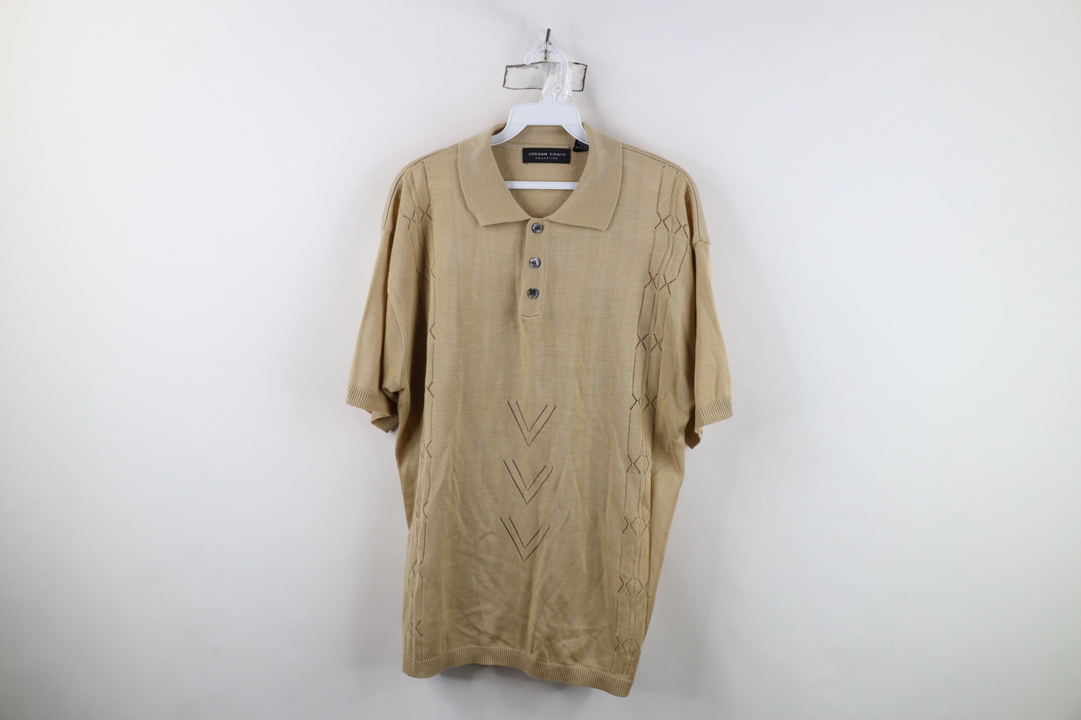 Vintage Vintage 90s Streetwear Knit Short Sleeve Collared Polo Shirt Size US L / EU 52-54 / 3 - 1 Thumbnail